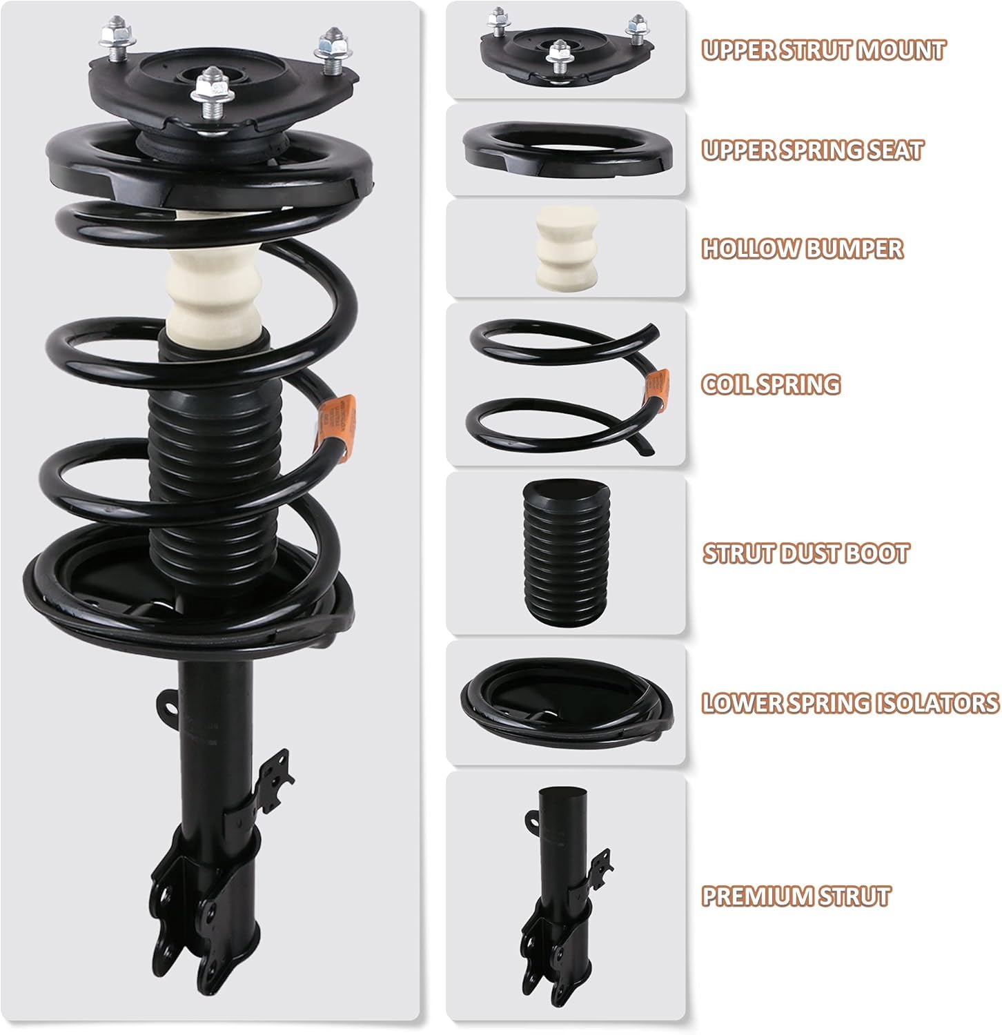 MOSTPLUS Complete Strut Assemblies Set of 4 for Toyota Camry 1997-2001 4 Cylinder Engines