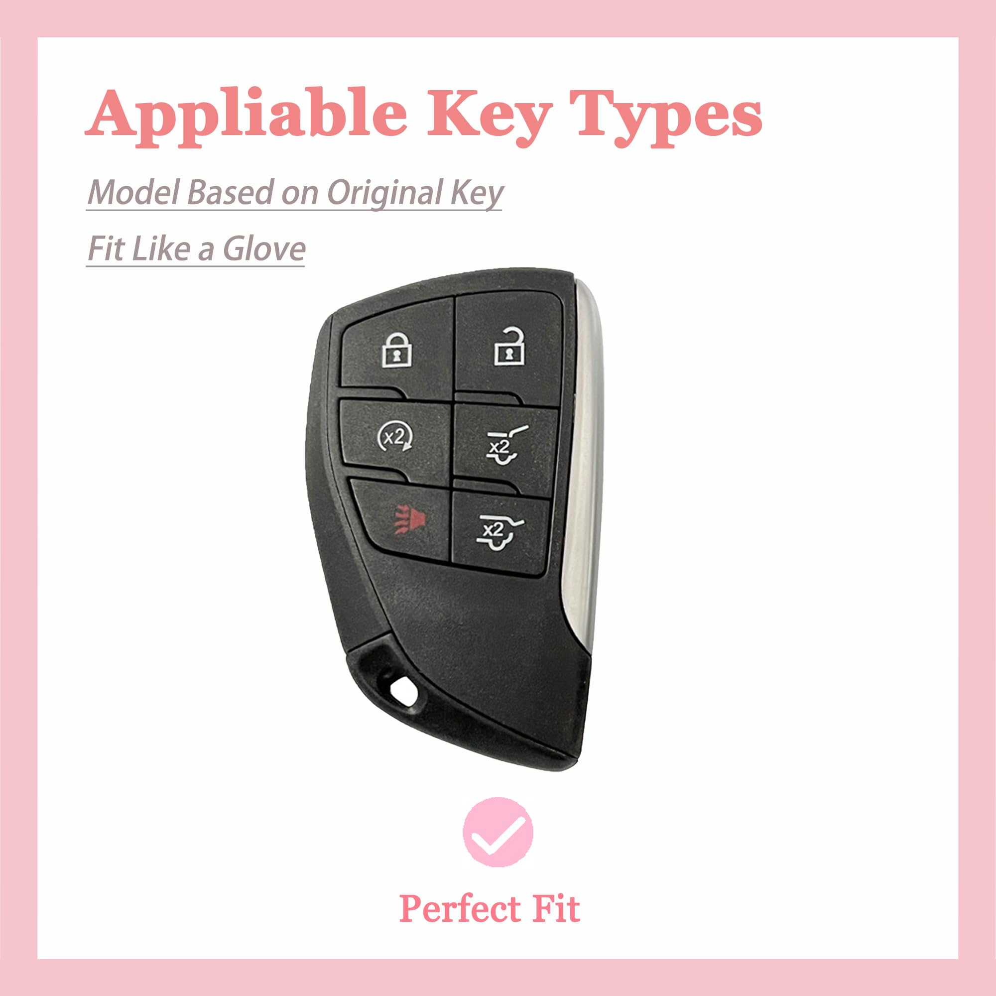 TECARATE for Chevy Silverado Key Fob Cover - Soft TPU Key Fob Case Compatible for Chevy Silverado 1500 GMC Sierra 1500 Smart Rem