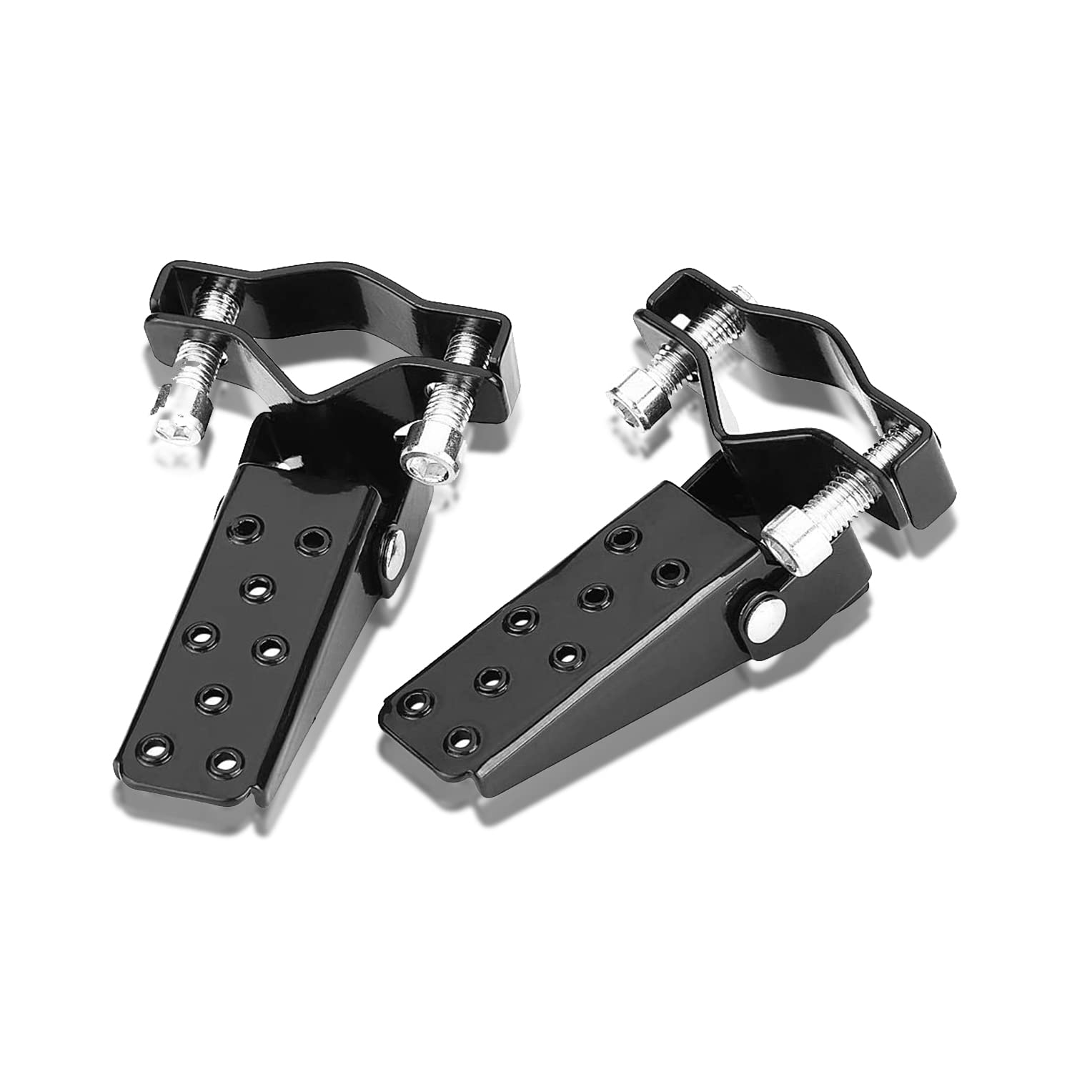Keenso Mini Bike Foot Rest, Stylish Black Folding Motorcycle Foot Pegs Simple Clamp On Foot Pegs Foot Rest Pedals