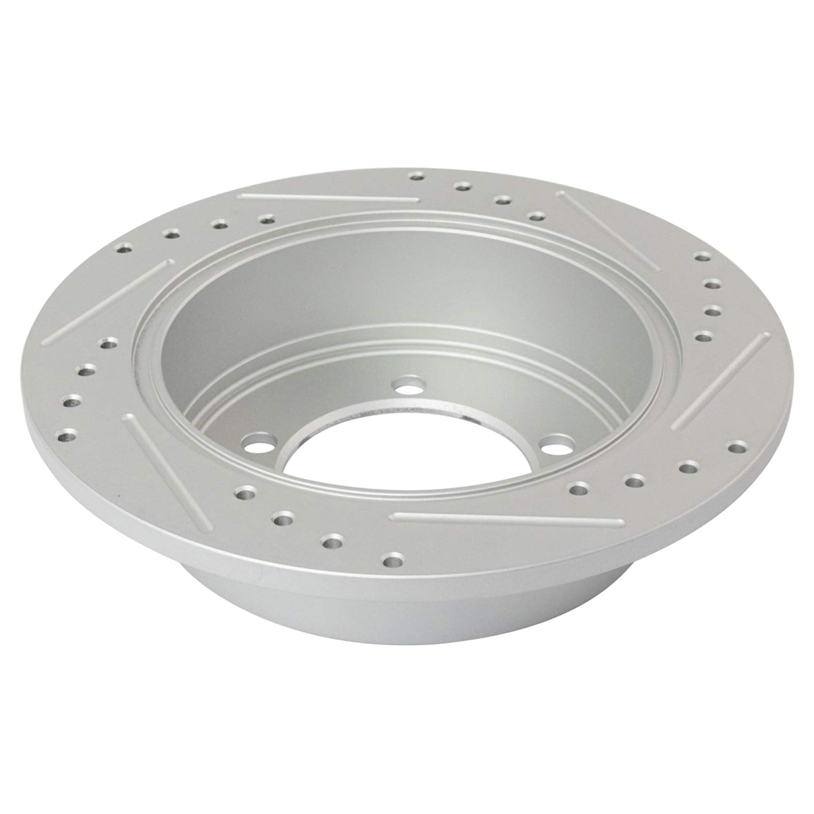 Trq Performance Brake Rotor Drilled Slotted Rear Coated Pair For Mitsubishi