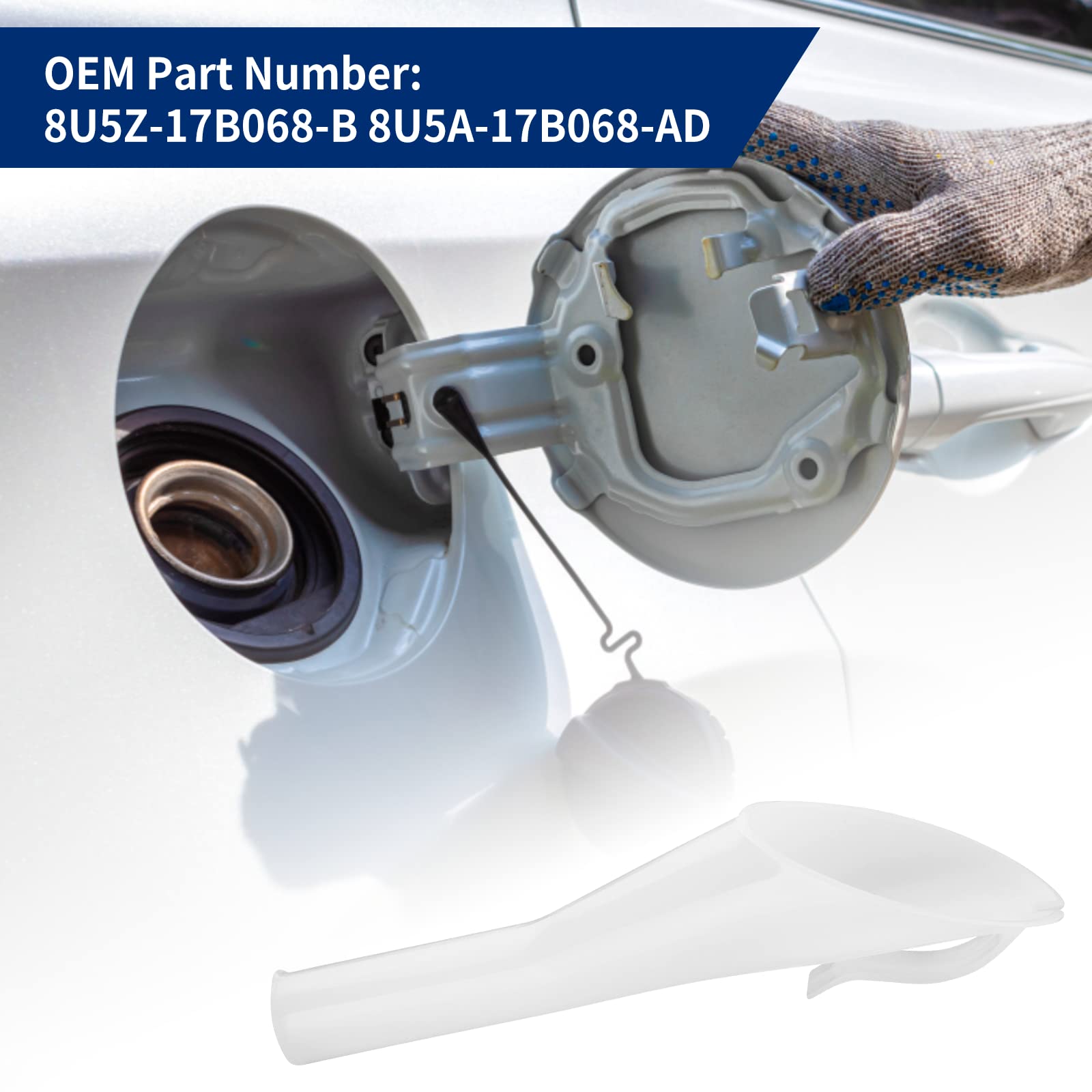 Fuel Filler Funnel For Ford Focus F150 Mercury Lincoln, Replacement Part# 8U5Z-17B068-B 8U5A-17B068-Ad Ford Fuel Tank Filler Tub