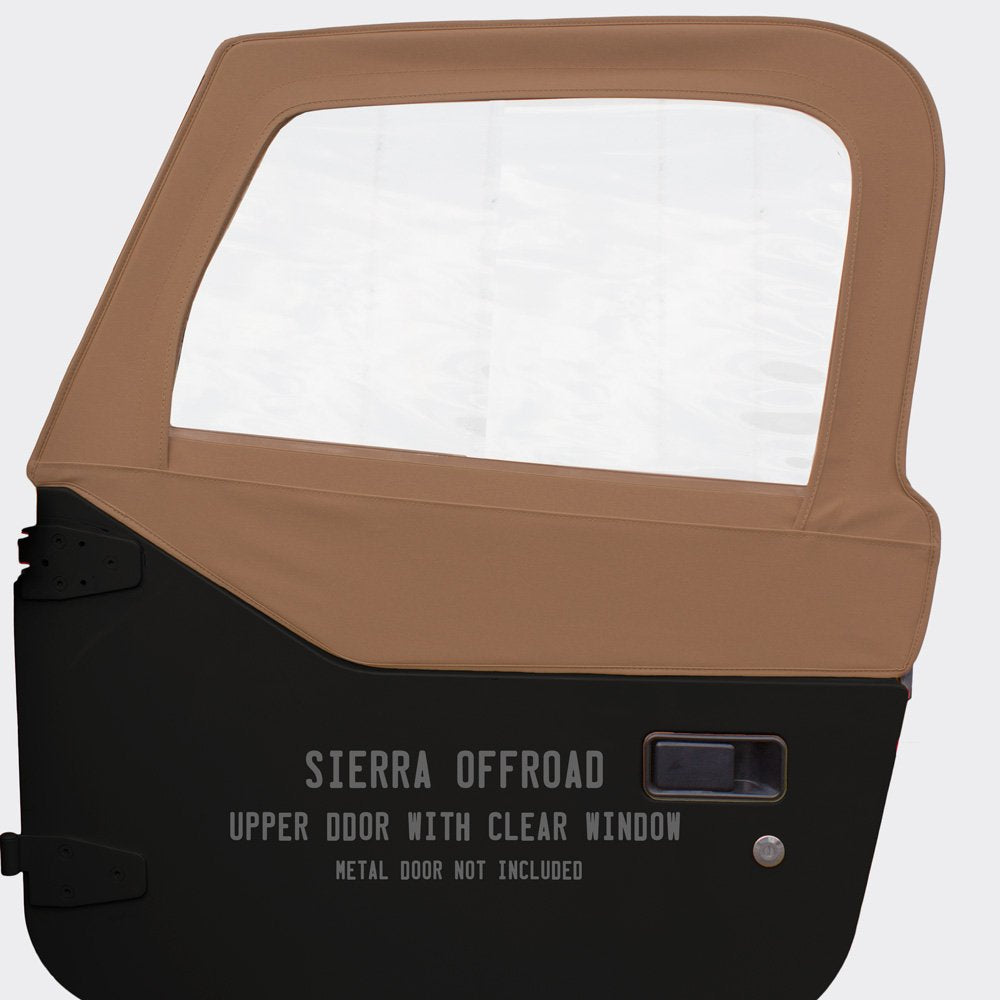 Sierra Offroad Soft Top for 1997-2006 Jeep Wrangler TJ - Saddle Sailcloth Vinyl, 2 Door, With Upper Door Skins, Factory Fit