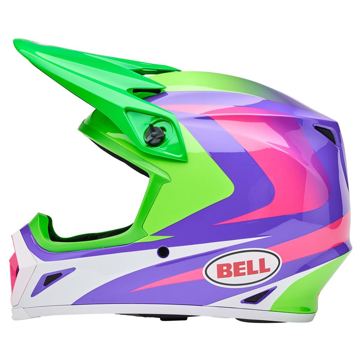 BELL MX-9 MIPS Dirt Helmet - 2X-Large, Gloss Jackal Hi-Viz Green/Purple, Model 7163916