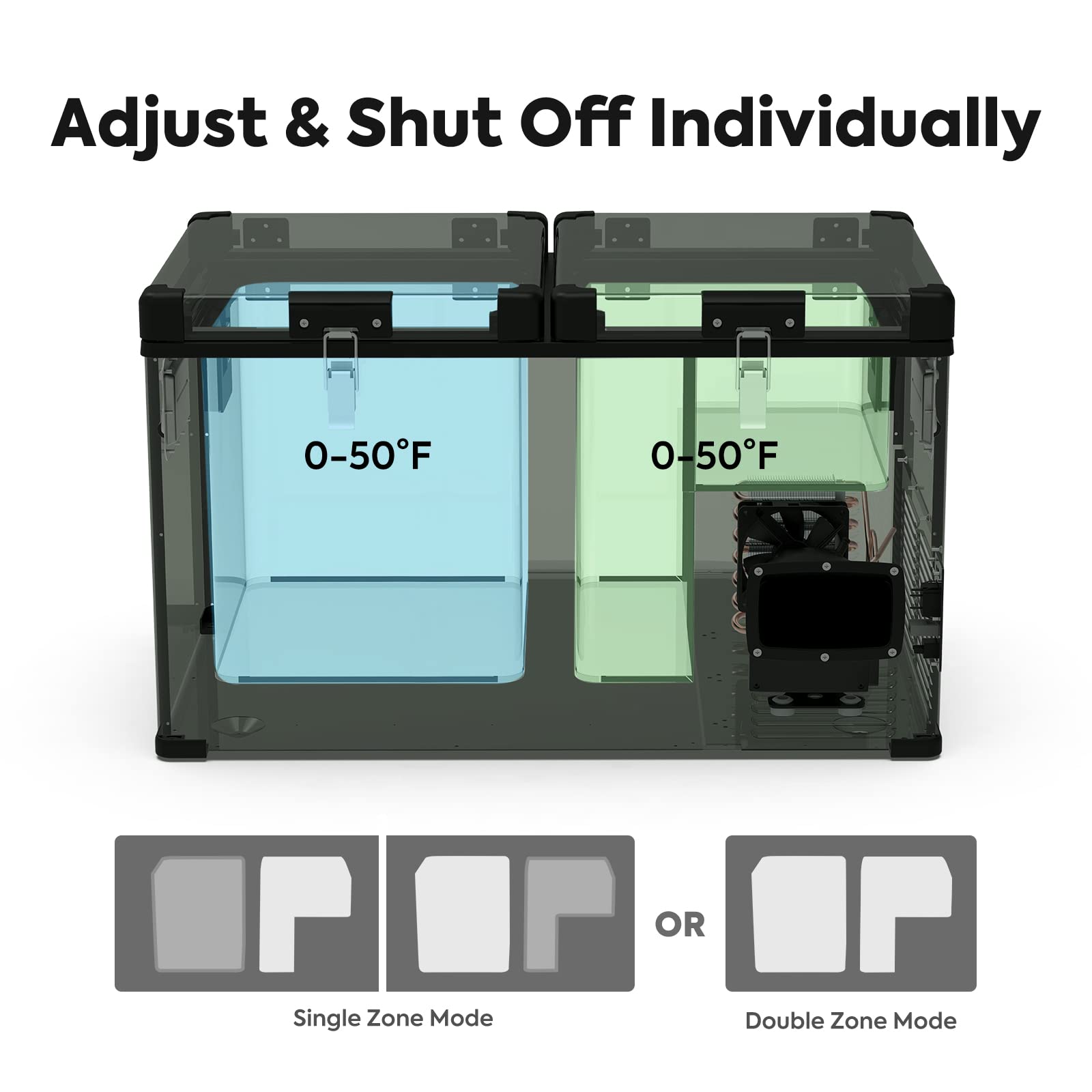 ICECO VL60 Dual Zone Portable Refrigerator, 60L, SECOP Compressor, Green, AC/DC, Insulated Cover