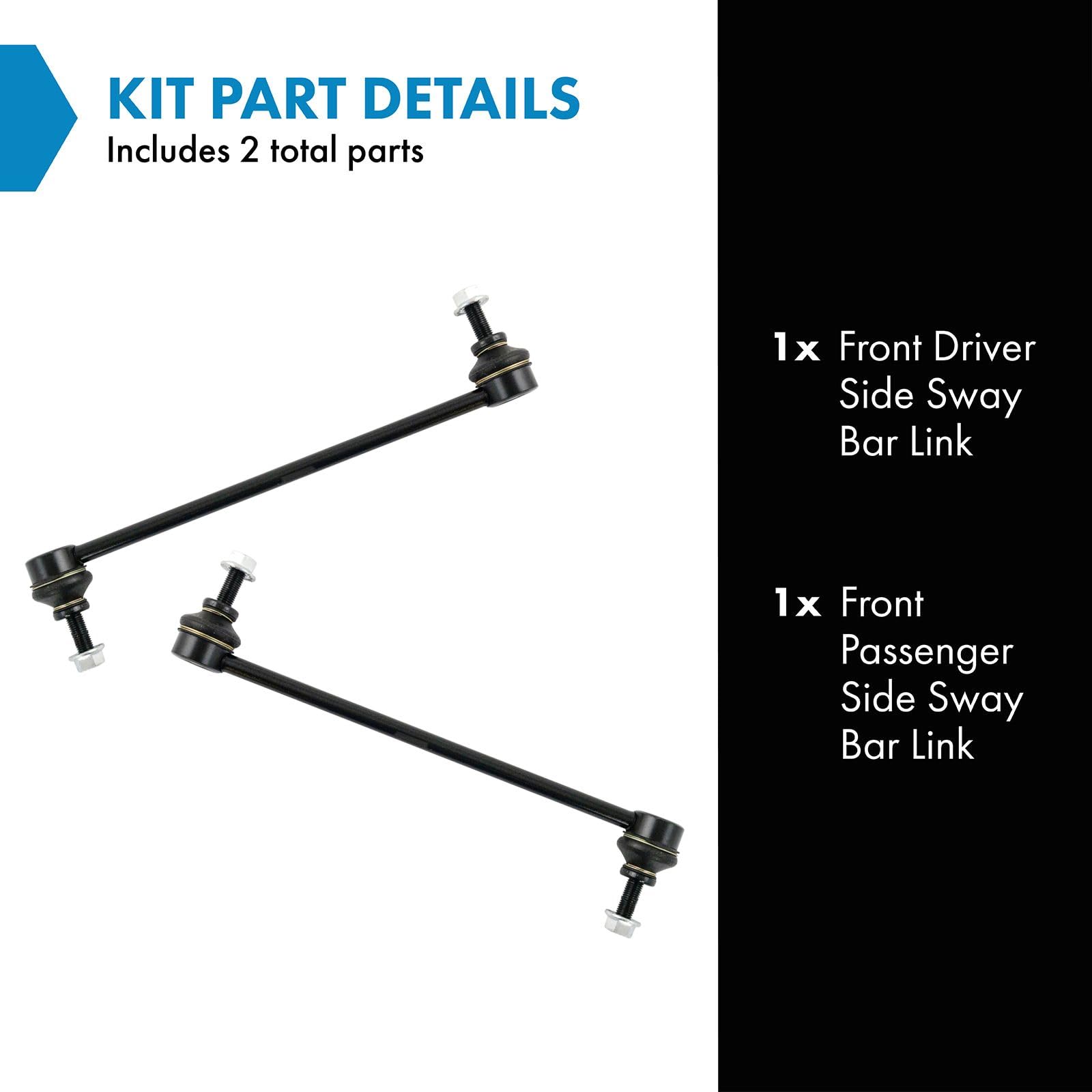 Trq Front Sway Bar Stabilizer Link Set Compatible With 2015-2017 Chrysler 200 2013-2016 Dodge Dart