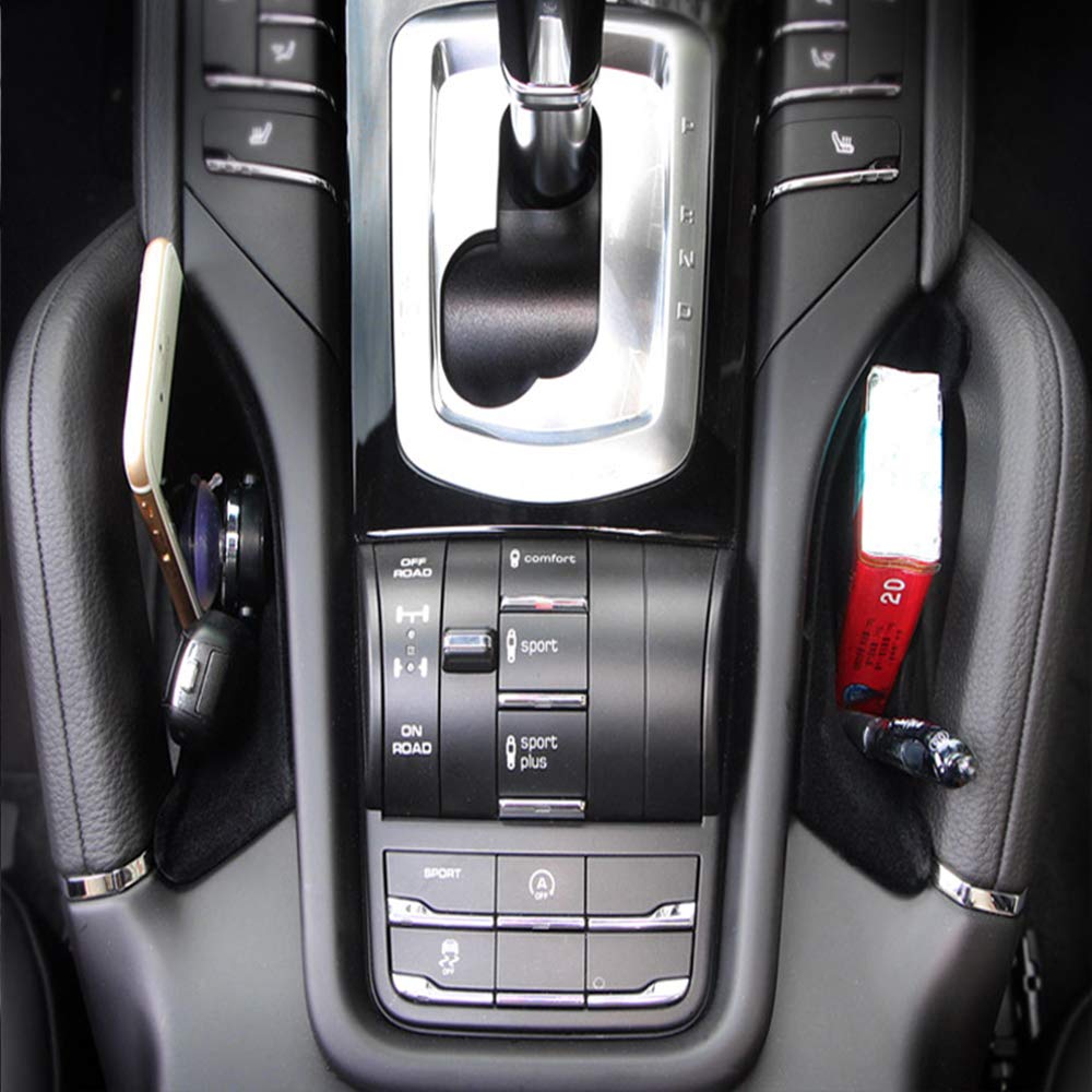 ITrims Black Center Console Side Storage Box Holder Organizer for Porsche Cayenne 2011-2018 - 2PCS Car Accessories