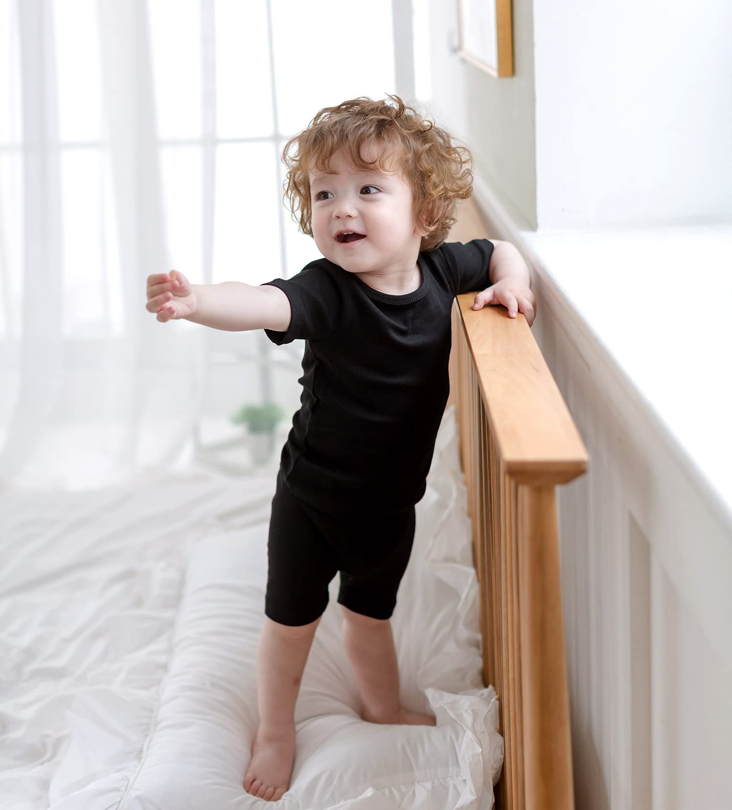 Avauma Newborn Baby Little Boys Girls Snug-Fit Pajamas Summer Short Sets Pjs Kids Clothes (Sblack)