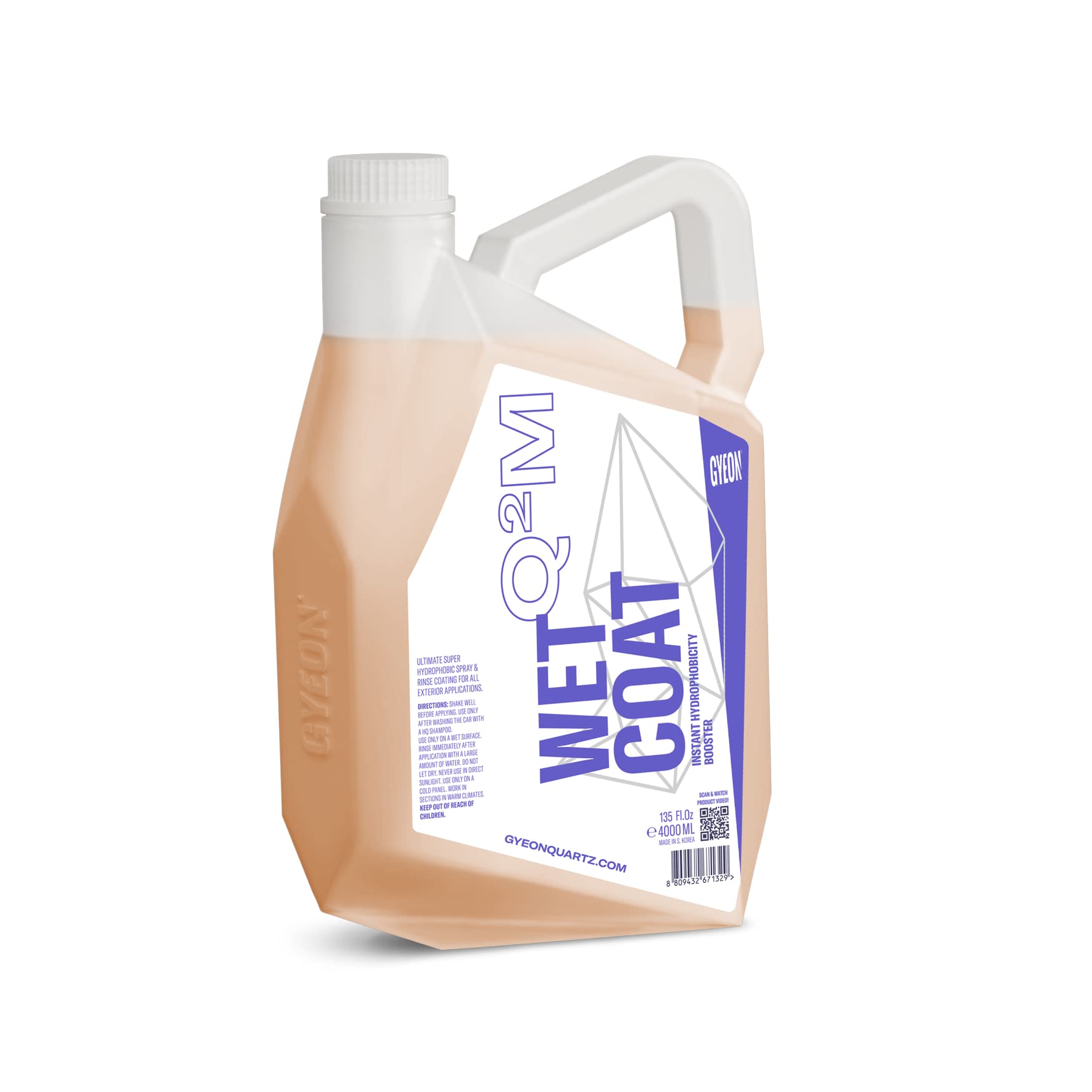 Gyeon Wetcoat 4000Ml - Hydrophobic Ceramic Spray Coating For Cars - High Gloss Solutions For Your Car Paint Wheels And Glass - S