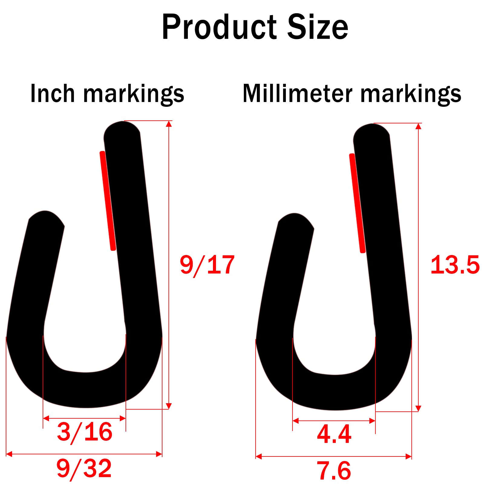 Car Door Edge Guards Self Adhesive Rubber U Channel Edge Trim Metal Edge Protection Guard For Most Car Doors, Hatches, Lockers,