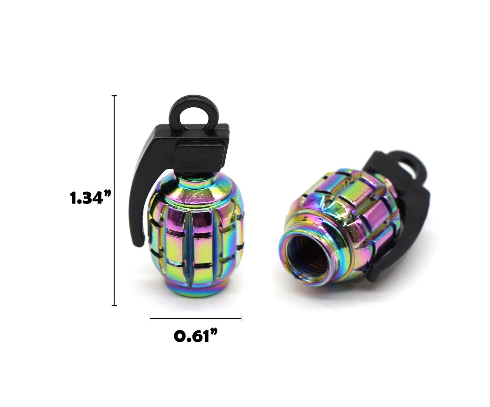 Accretion Aluminum Valve Stem Caps For Car, Motorbike, Trucks, Bike And Bicycle,Colorful,4 Pack