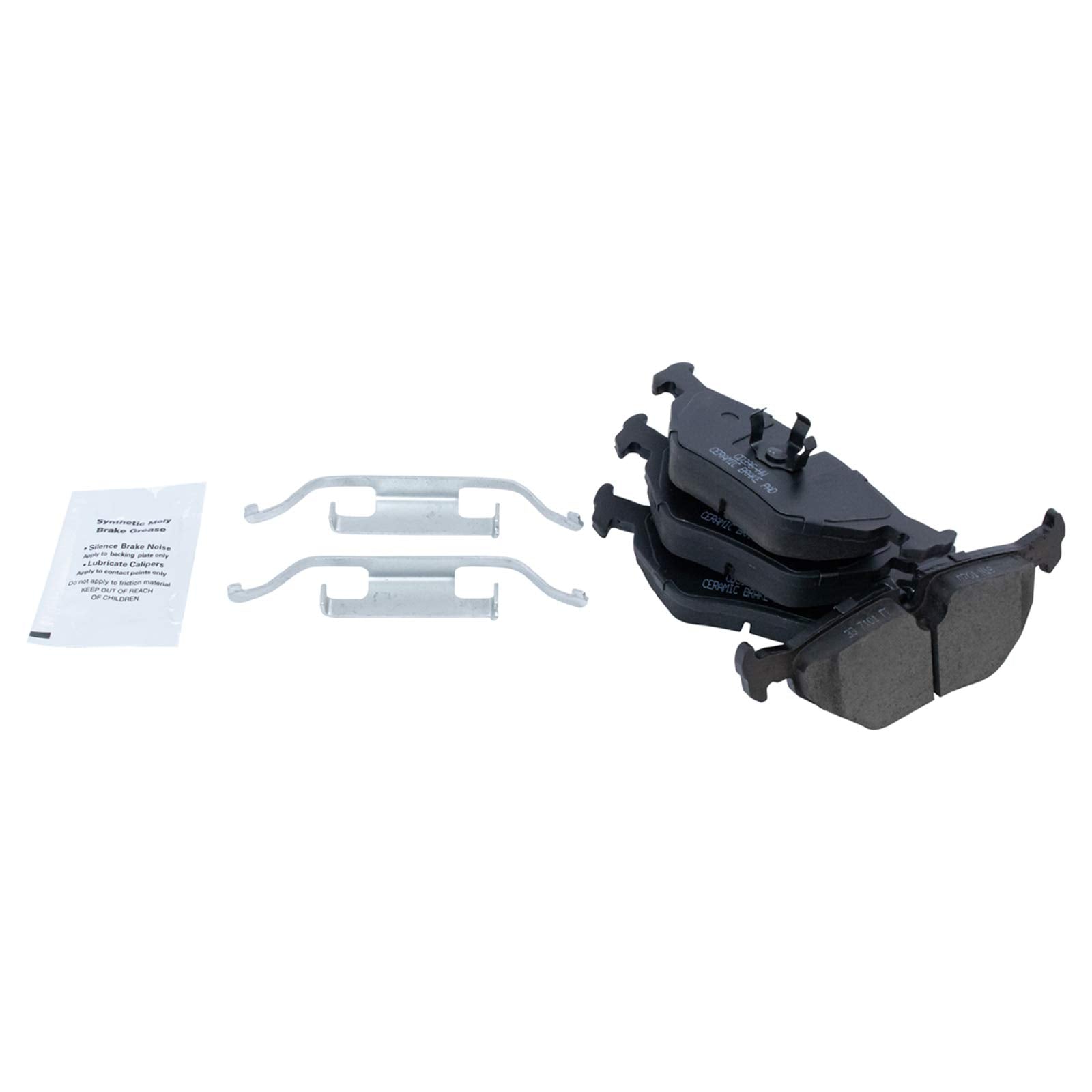 Trq Rear Brake Pad & Rotor Kit Brake Pads Brake Rotor Parking Brake Shoe Set Ceramic Compatible With 1994 Bmw 740Il