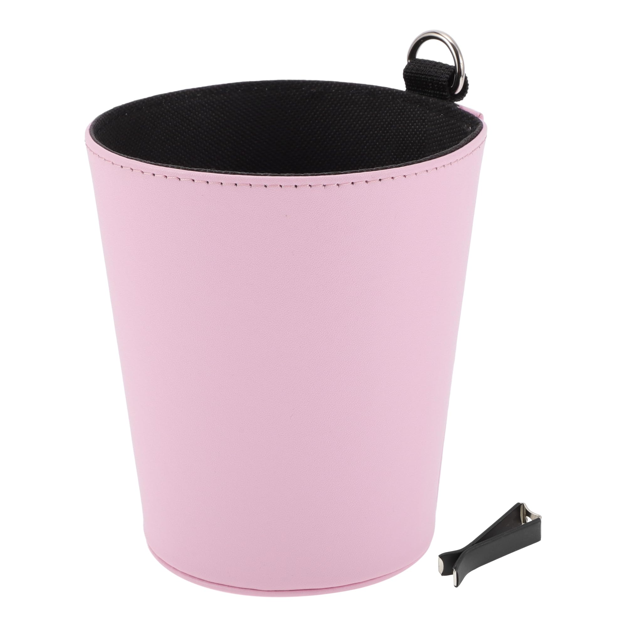 INFINAUTO Car Trash Can Front Rear Seats 5.1 Width 5.9 Height Auto Trash Bin Faux Leather Pink Hanging