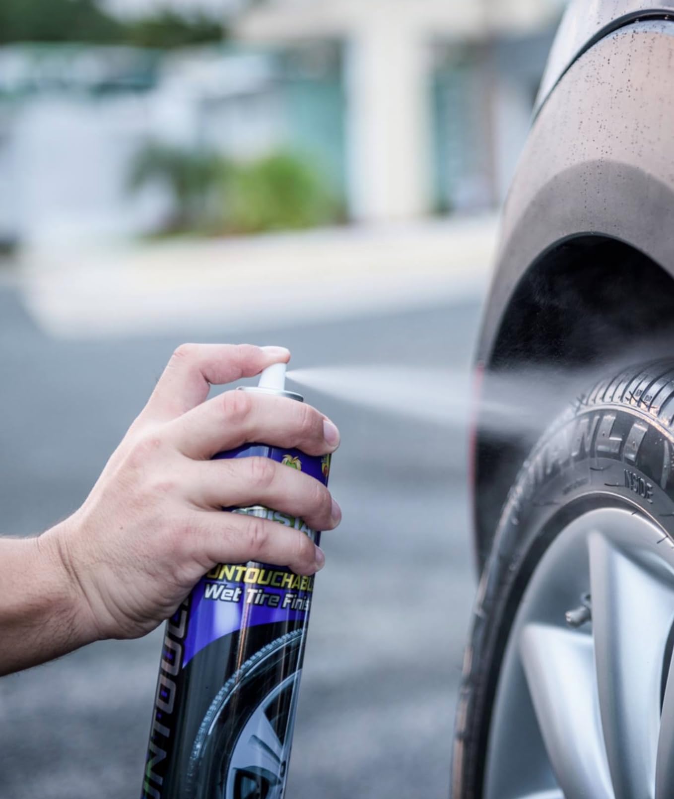 Cristal Products Untouchable Tire Shine Spray – 42 oz Long-Lasting Waterproof Finish for Deep Gloss & Protection
