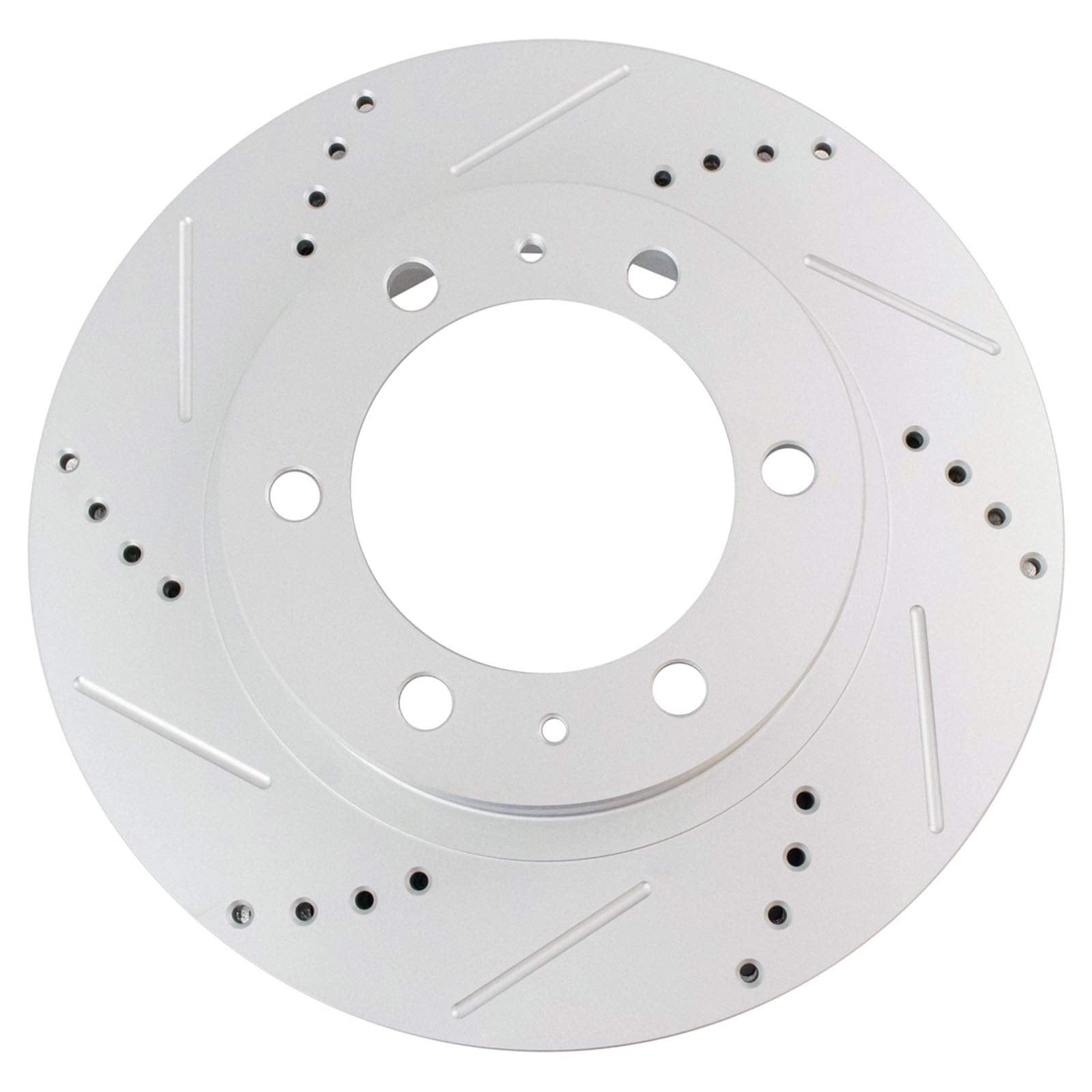 Trq Front Performance Brake Rotors Set Premium G-Coated Cross Drilled & Slotted Compatible With 2003-2009 Toyota 4Runner 2007-20