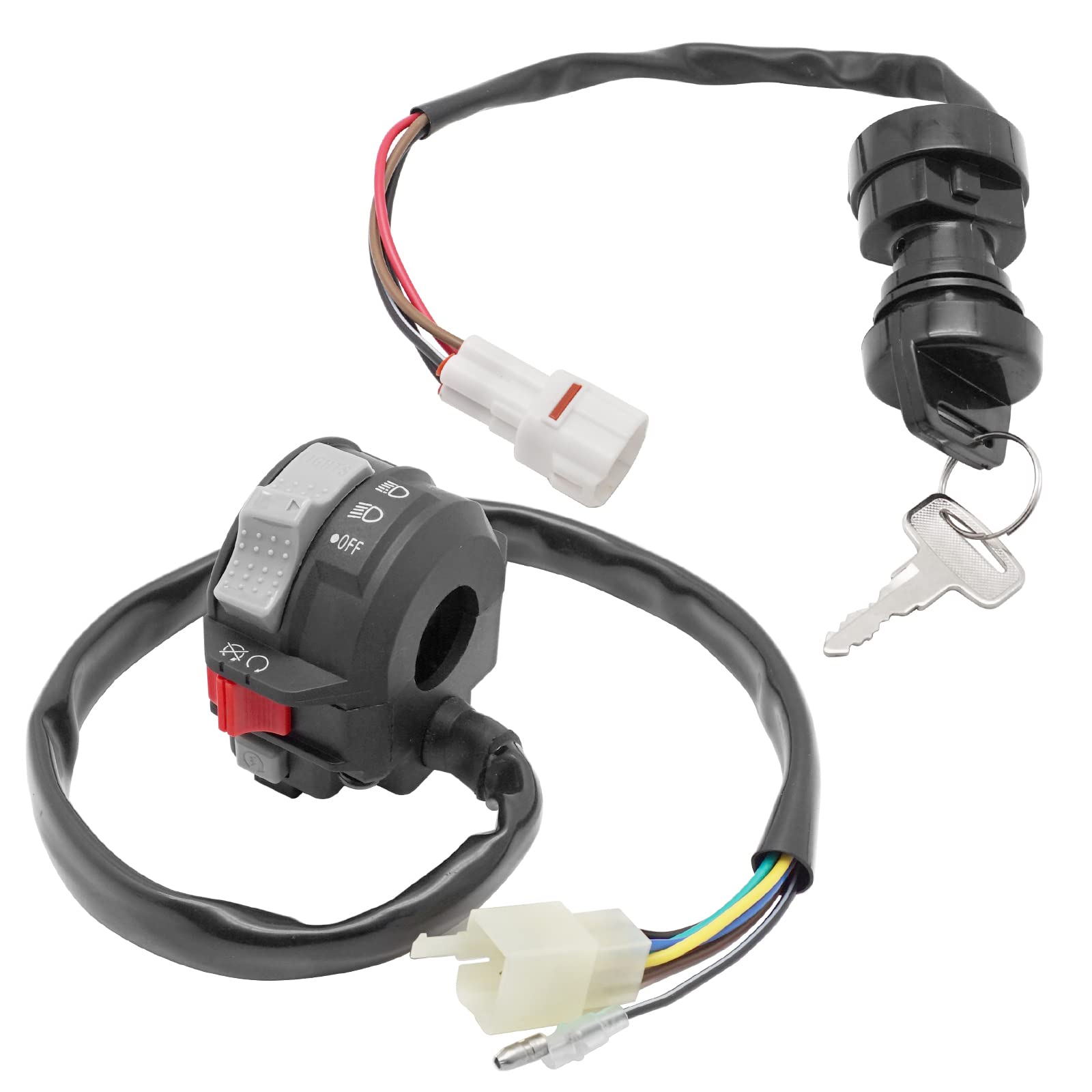 M MATI Start Stop Headlight Switch & Ignition Key Switch for Yamaha Warrior 350 Grizzly 600 1996-2001 Big Bear 350 Wolverine 350