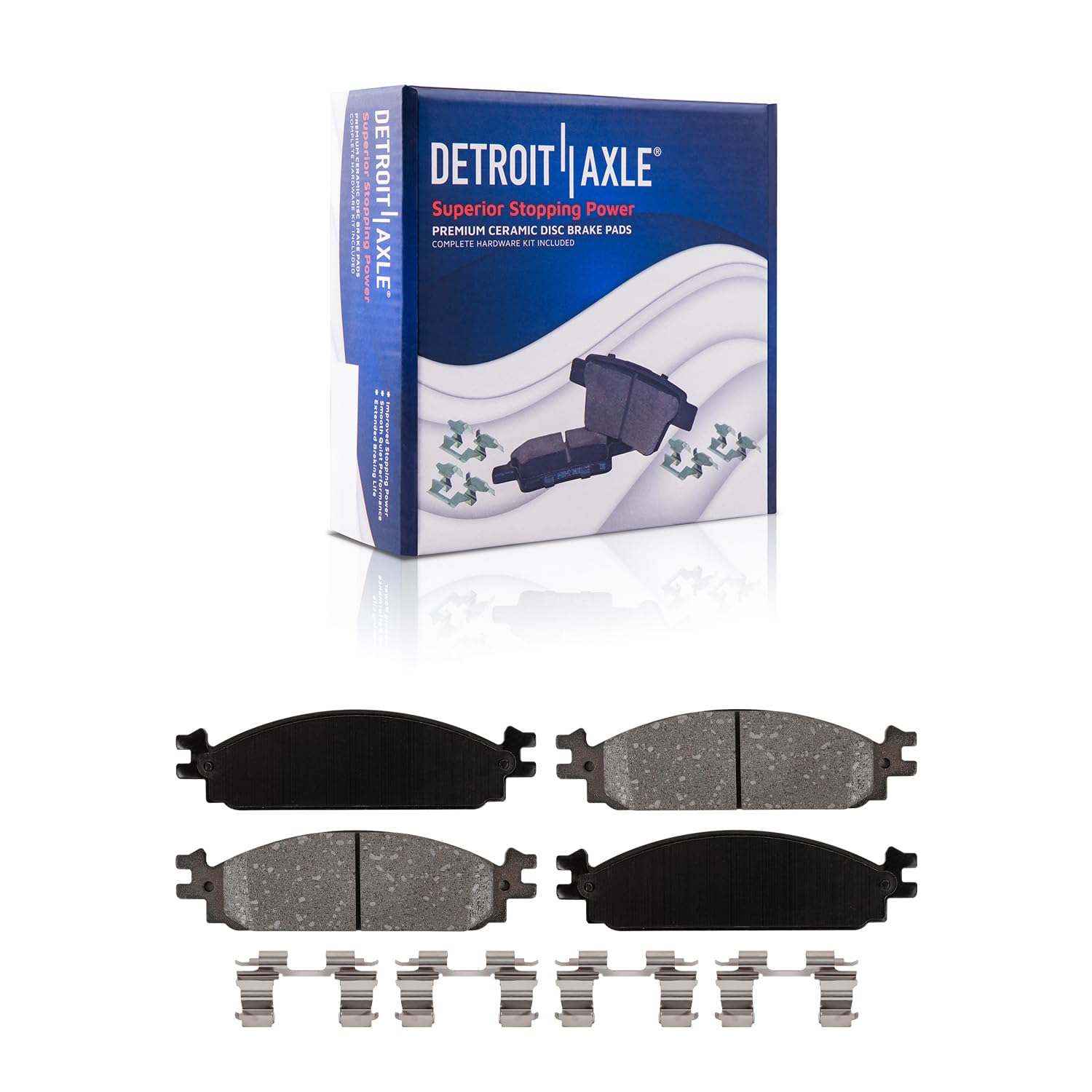 Detroit Axle - Front Brake Pads for Ford Flex Taurus Lincoln MKS MKT, Ceramic Brake Pads w/Hardware 2010 Replacement