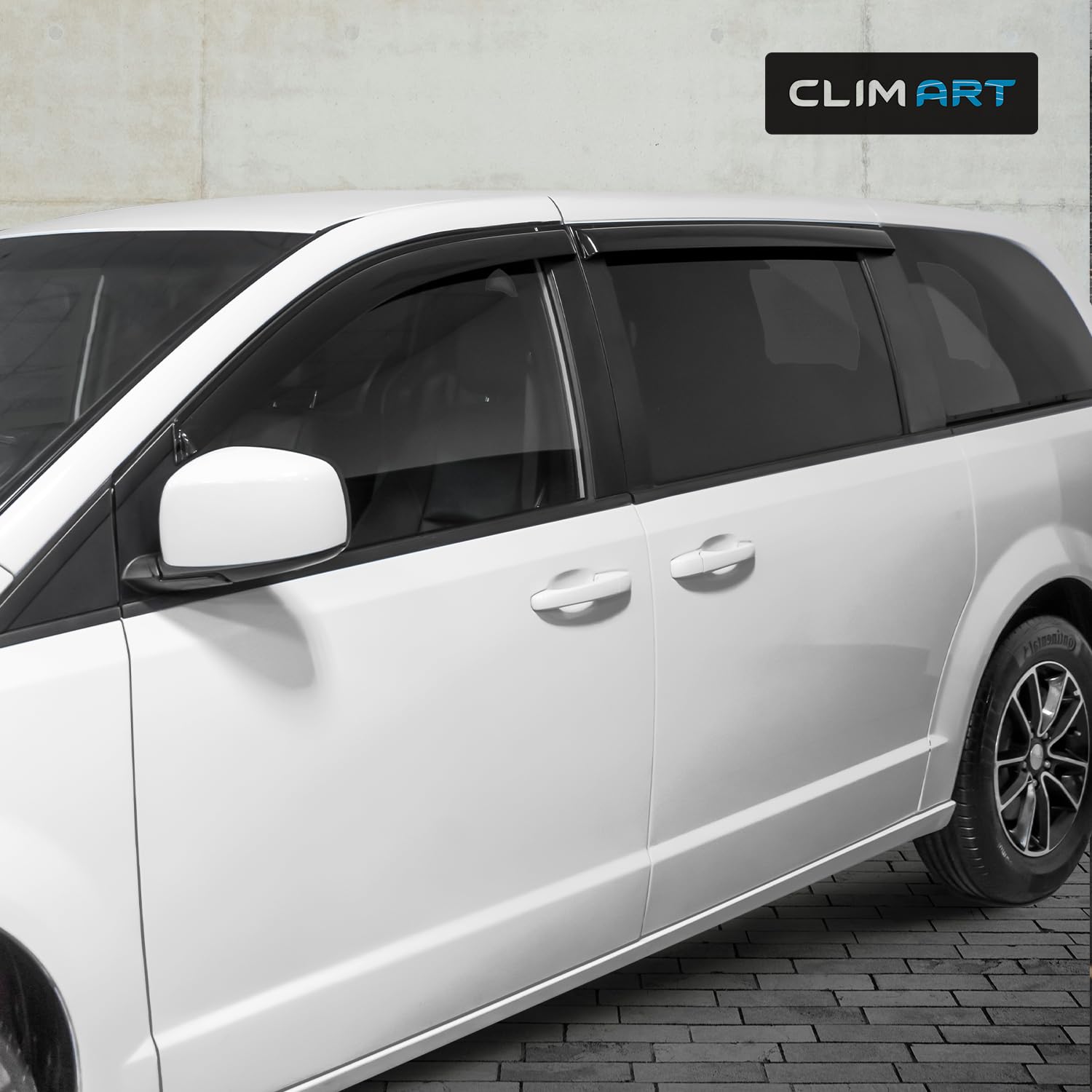 Clim Art Incredibly Durable Rain Guards For Chrysler Town And Country 2008-2016,Original Tape-On Window Deflectors,Vent Deflecto