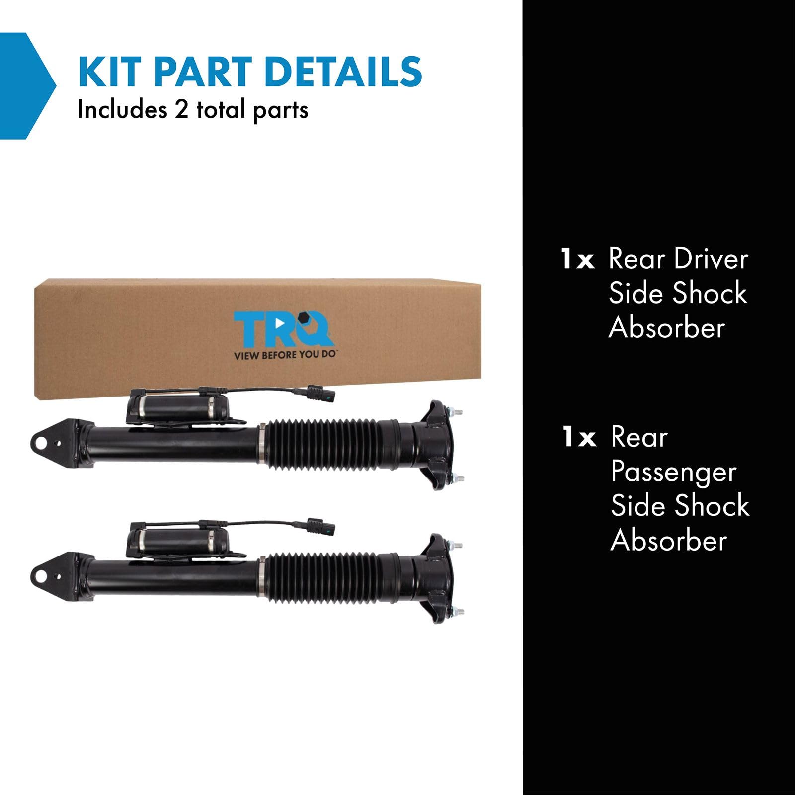 TRQ Rear Shock Absorber Set Metal Compatible with 2013-2016 Mercedes-Benz GL350 GL450 GL550, 2016-2017 GLE300d, Model SBA28698