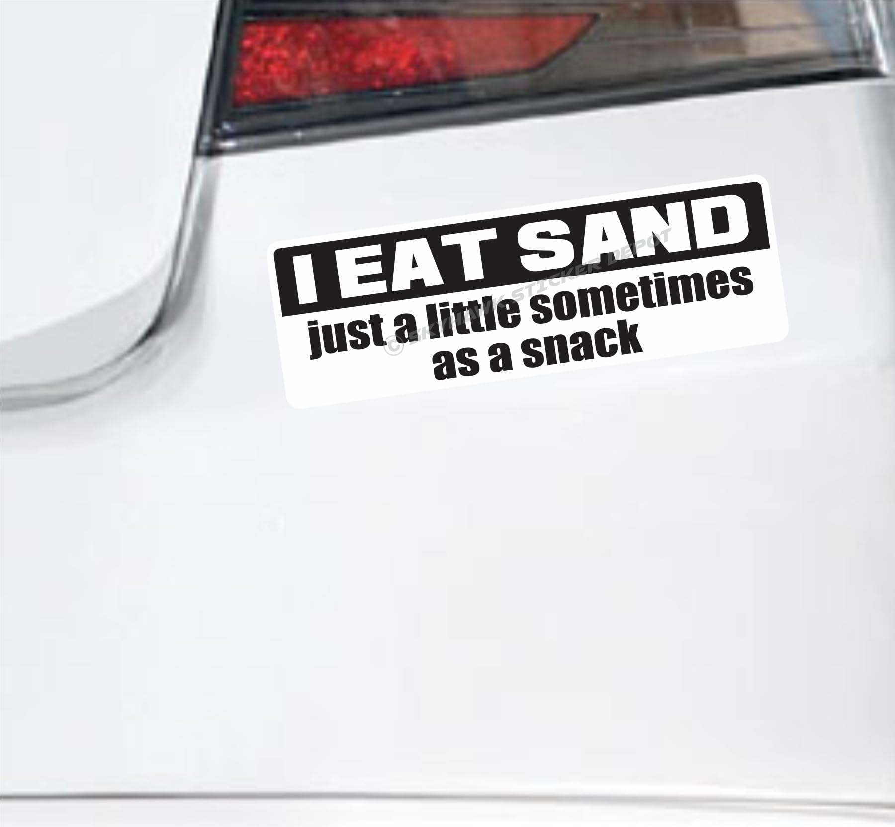 2 Pieces - I Eat Sand! Just A Little Sometimes As A Snack! Funny Meme Bumper Sticker Car Vehicle Vinyl Decal Gen Z