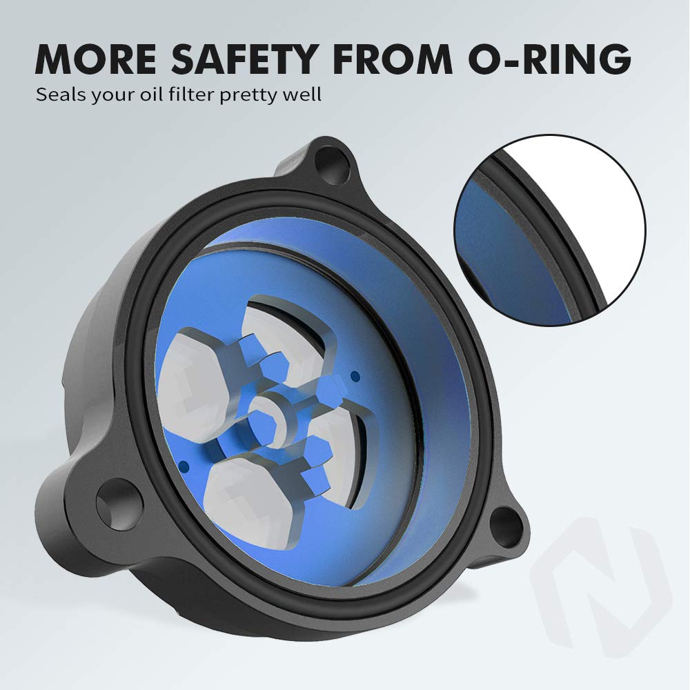 NICECNC Oil filtrar Cover With Observing Window Compatible with Yamaha Raptor 700 YFM700 2015-2023, Raptor 700R YFM700R,2009-200