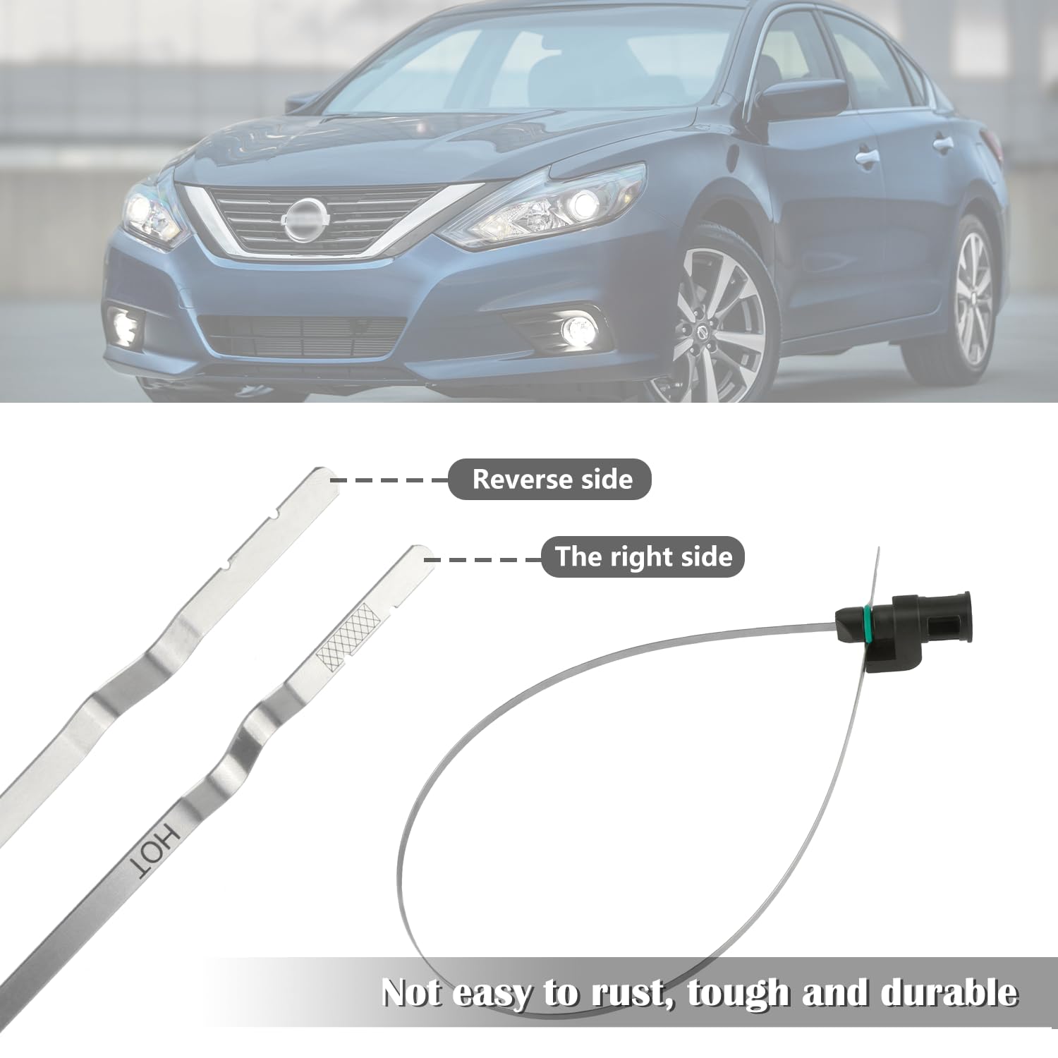 Aokdom Car Transmission Dipstick, CVT Fluid Level Gauge, 23.62"x1.16"x0.75", Black/Silver, Compatible with Nissan OEM#31086-JA00