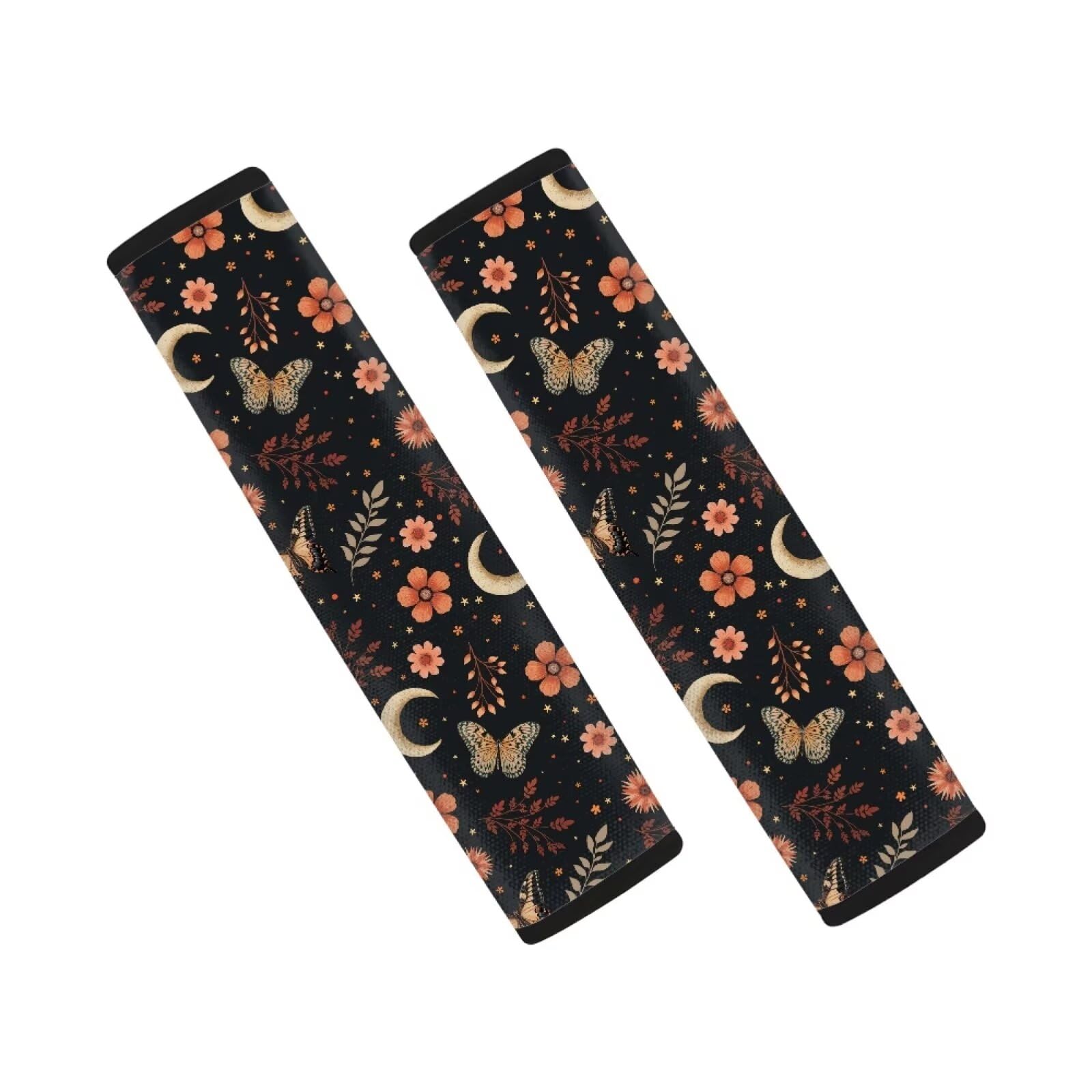 Coldinair Butterfly Moon Flower Car Seat Belt Pads Seatbelt Covers,Soft Comfort Shoulder Seatbelt Pads Universal Cover Seat Belt