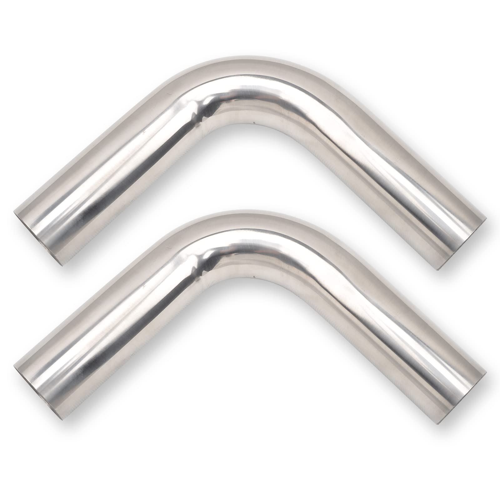 Fgjqefg 3 Inch 90 Degree Diy Custom Mandrel Exhaust Pipe Tube Pipe, T304 Stainless Steel, Universal Fit, 15.74 Inch End To End Length, 3'' Od Mandrel Bend Pipe 2Pcs