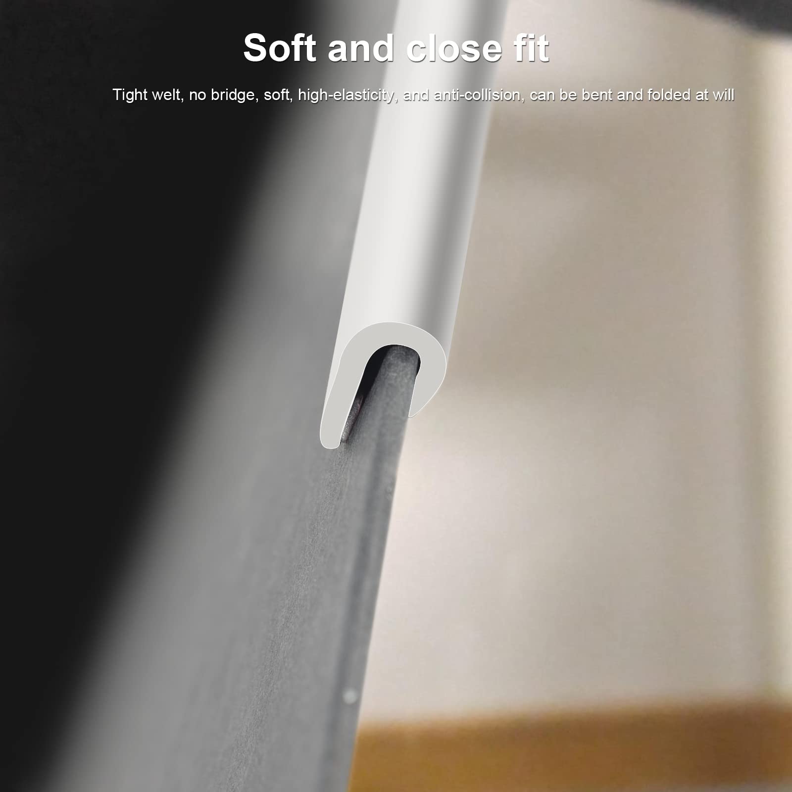 SZKXMJ Rubber U Channel Edge Trim - Self-Adhesive for Car Doors & Corners, 26FT x 0.27in, White
