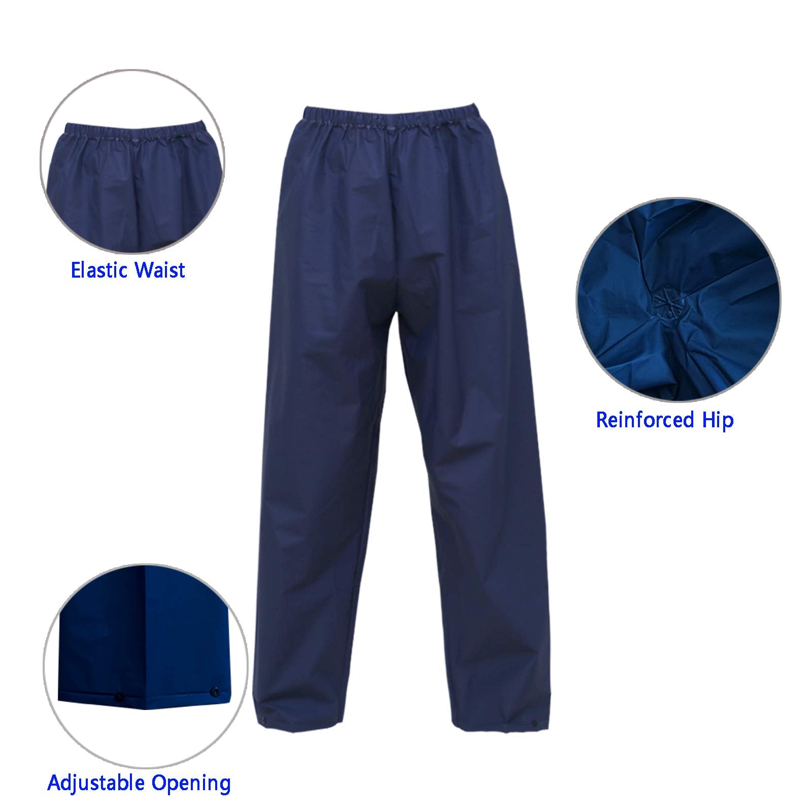 Ultra-Lite Rain Coat With Pants For Men Women Waterproof Rain Suit For All Sports(Navy,3Xl)