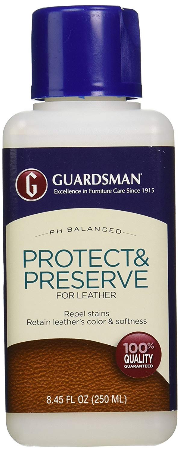 Guardsman Protect & Preserve For Leather 8.4 Oz - Repels Stains, Retains Color And Softness, Great For Leather Furniture & Car I