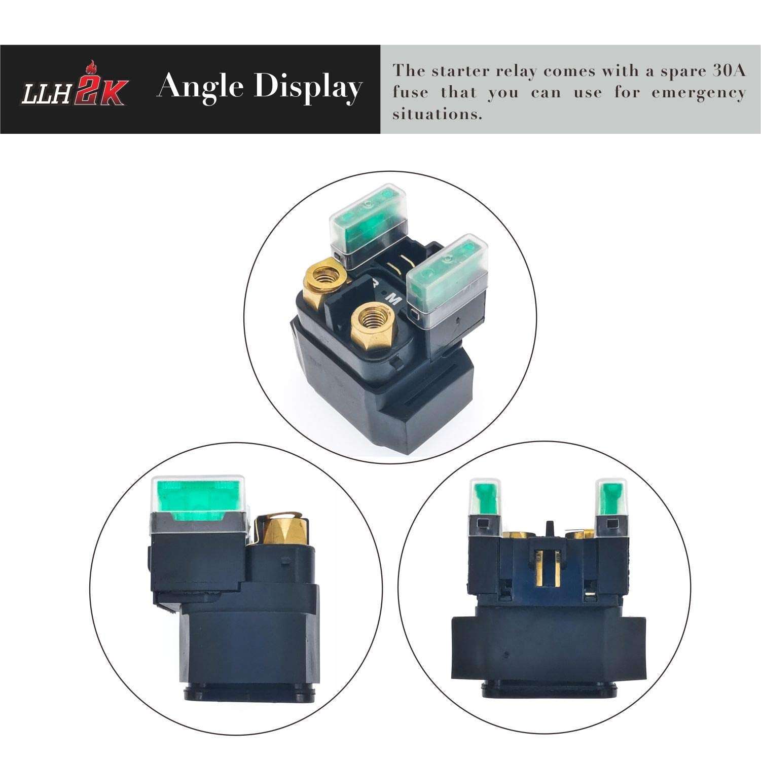 Llh2K Starter Solenoid Relay For Yamaha Atv Yfm 350 400 450 660 Raptor Grizzly- Raptor Grizzly Kodiak Wolverine Big Bear- For Yamaha 2002 2003 2004 2005 2006 2007 2008 High Heat