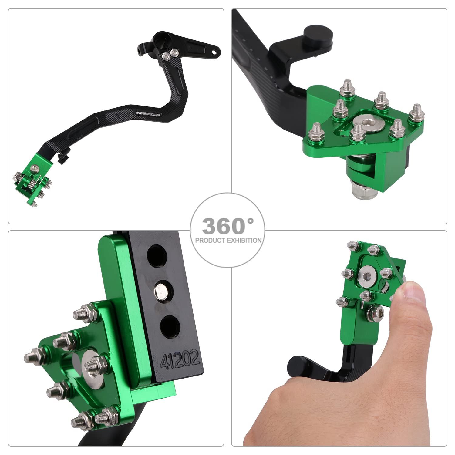 Jfg Racing Motorcycle Folding Rear Brake Pedal Foot Lever Cnc For Klx 110 Klx110 2010-2020 Pit Dirt Bike Green