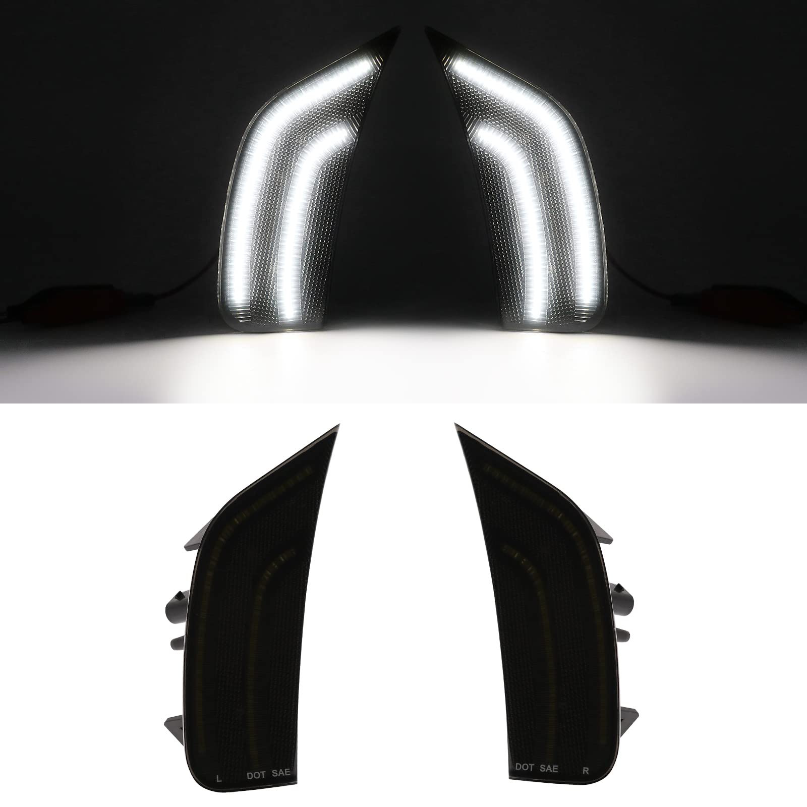 Mynoway LED Side Marker Lamp for 2021-2024 Yukon/Tahoe/Escalade - Smoked Lens with White Light
