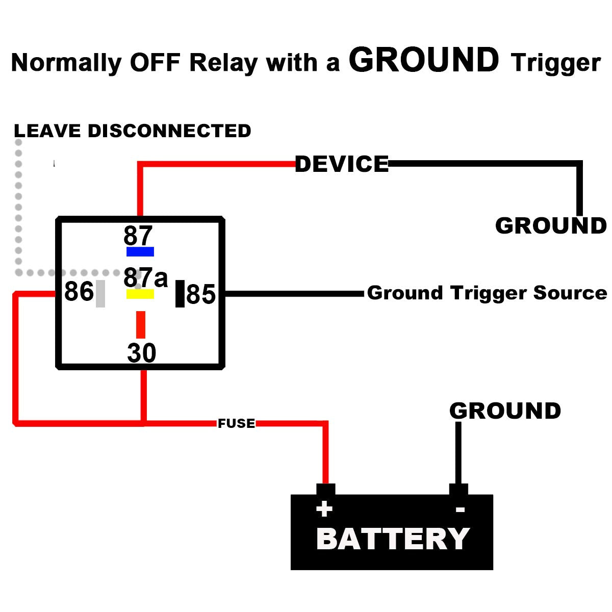 iRhapsody 12V, 80/60A Waterproof Relay, 5 Pin Automotive, SPST 12-Volt Auto Relay with Pigtail