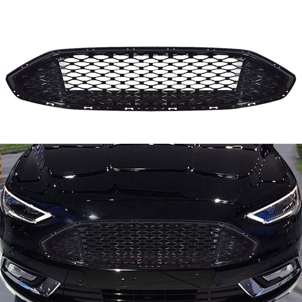 Rainman S Front Grill Honeycomb Trim Gloss Black Grille Replacement For 2017 2018 Fusion