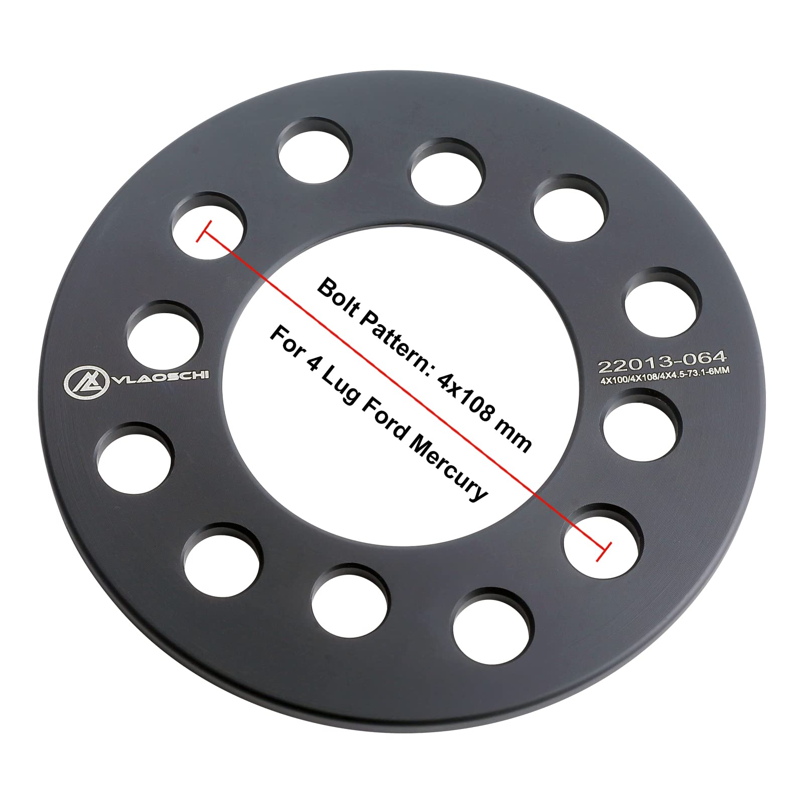 Vlaoschi Black Forged 4X100 4X108 4X114.3 4X4.5 Universal Wheel Spacers 1/4 Inch (6Mm) Compatible With Honda-Acura-Mitsubishi 4