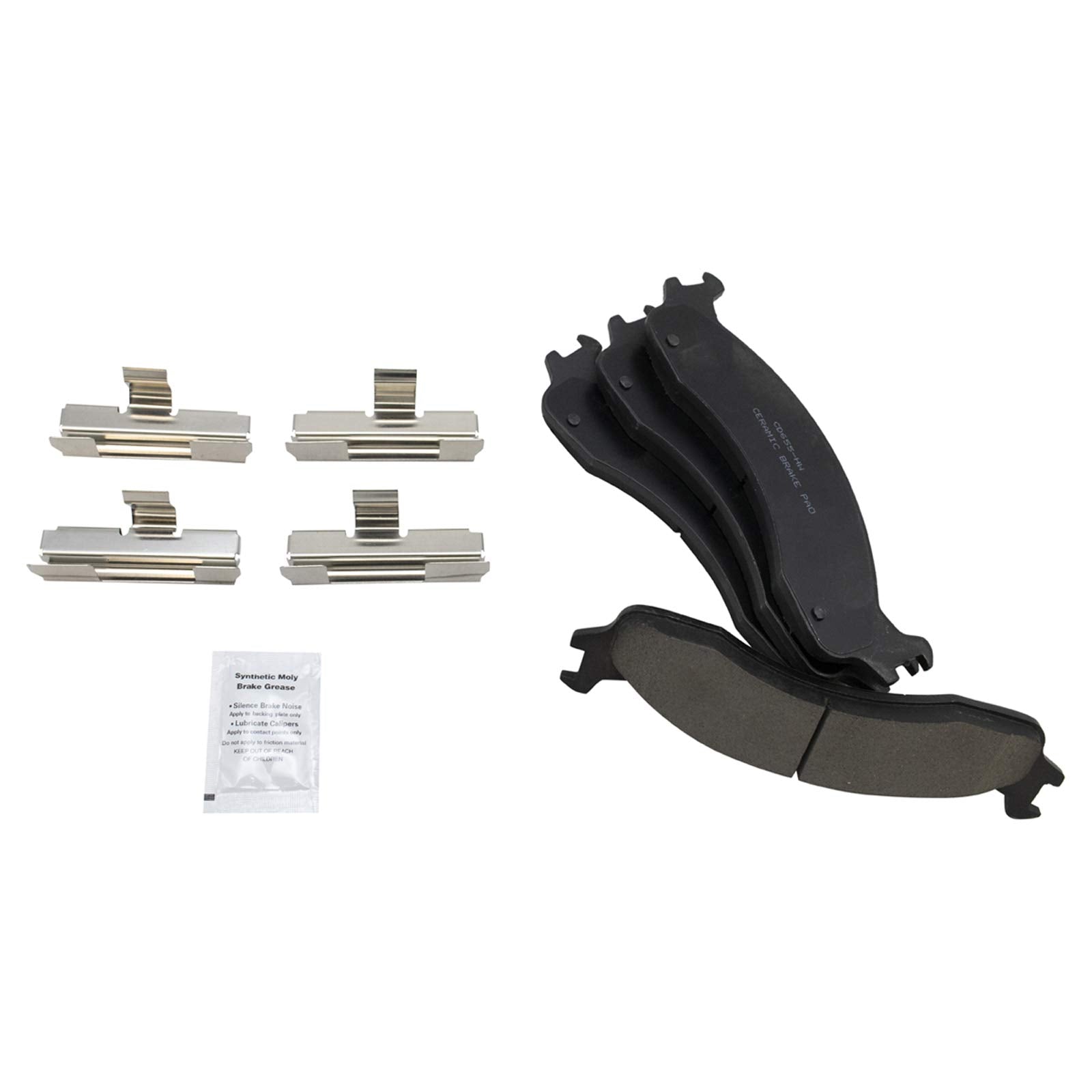 Trq Front Brake Pad & Rotor Kit Brake Pads Brake Rotor Ceramic Compatible With 1995-1997 Ford F-250 F-350