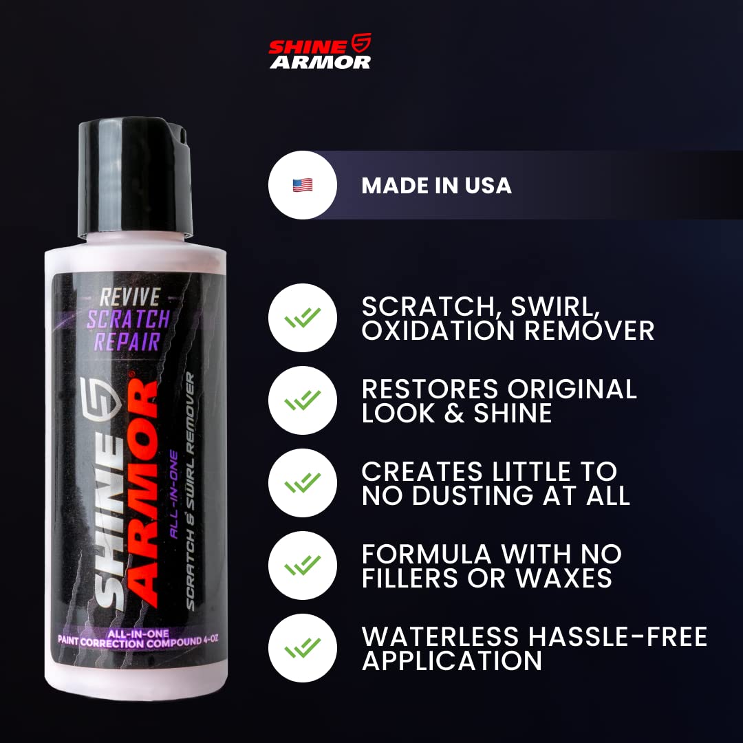 SHINE ARMOR Car Scratch Remover Polish - 4oz Repair & Protection, Model 7340439917283