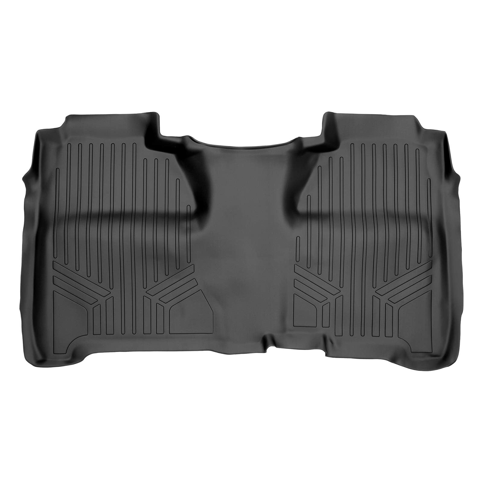 MAXLINER Floor Mats 2nd Row Liner Black for Crew Cab 2014-2018 Silverado/Sierra 1500-2015-2019 2500/3500 HD