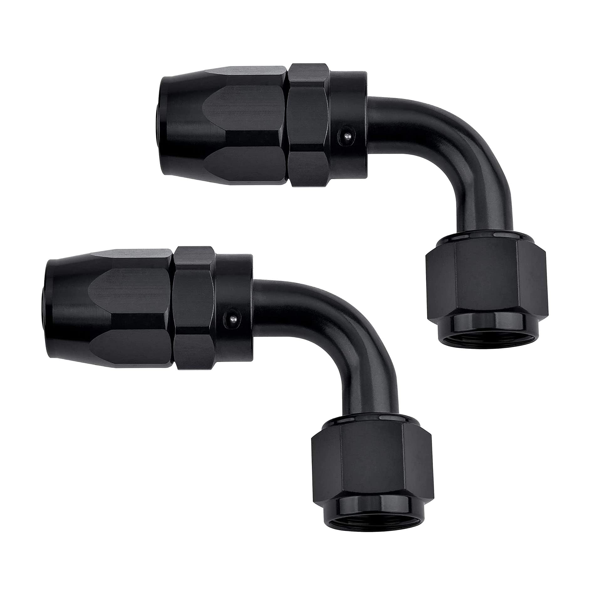Evil Energy 8An Hose End Fitting 90Degree Swivel For Cpe Braided Hose Black 2Pcs