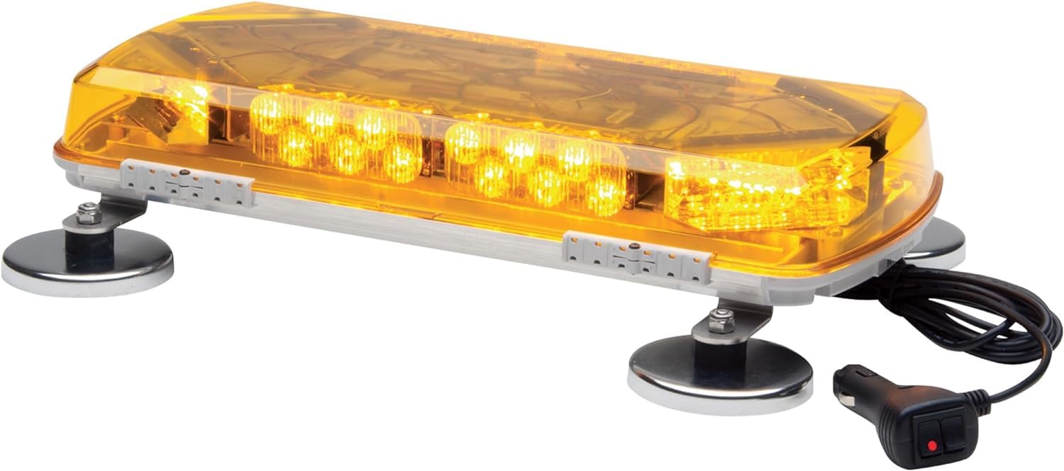 Whelen Century 16in. Mini LED Light Bar - Professional Amber Warning Light - Heavy-Duty Magnetic Mount - SAE J845 Class I Certif