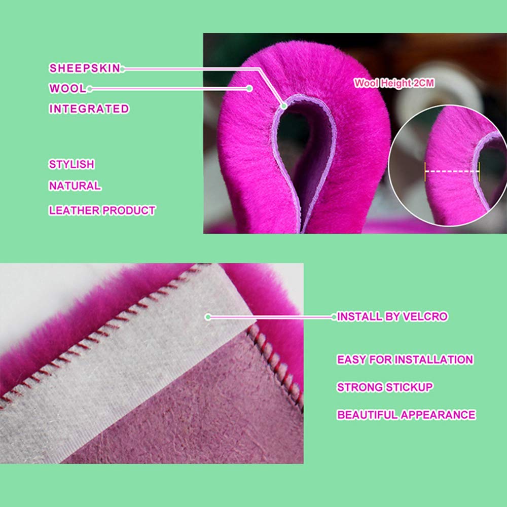 Ogland 2 Pack Natural Fur Comfort Auto Authentic Sheepskin Car Seat Belt Pads For Adults, Soft Texture Shoulder Neck Cushion Pad
