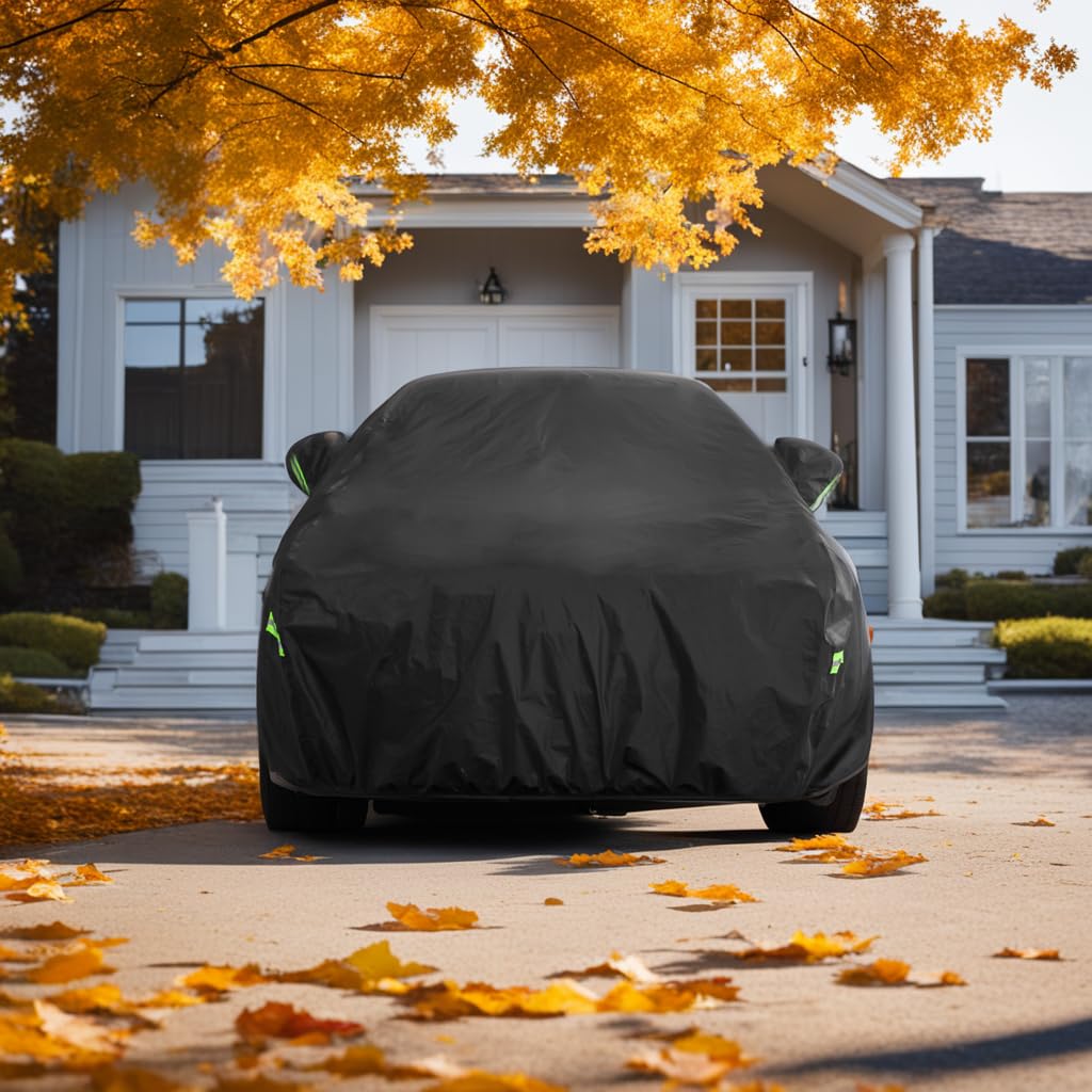 Morhept Car Cover Custom Fit For Camaro, Waterproof All Weather Full Exterior Cover Rain Snow Uv Protection Cover With Door Zipp