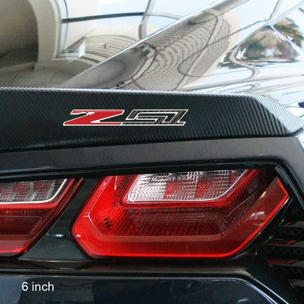 West Coast Corvette Z51 Badge Emblem - Carbon Fiber Look w/Chrome Trim, 6 inch, for 2005-2024 Corvettes, Acrylic