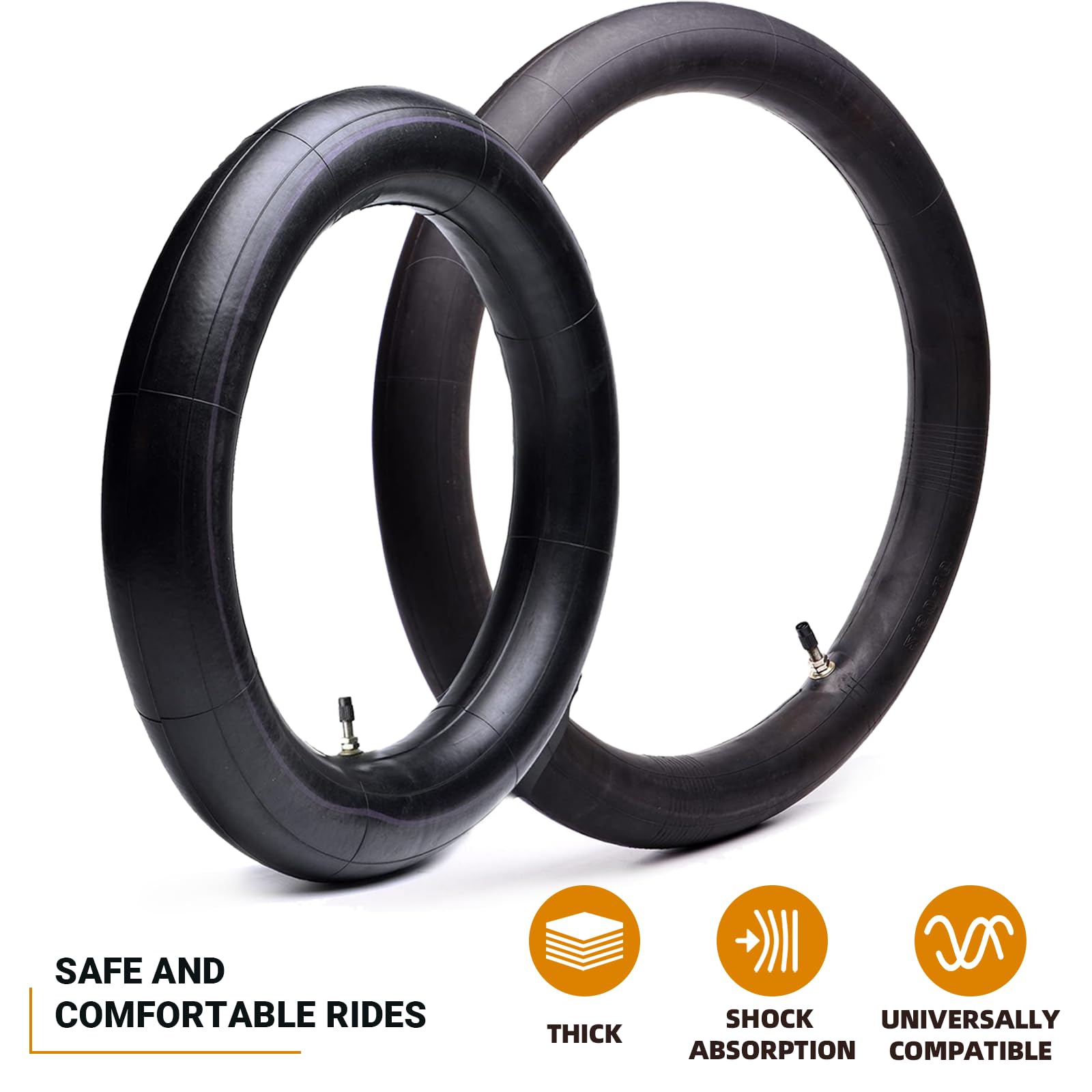 (2-Pack) 2.75-17 (70/100-17) Front and 3.00-14 (90/100-14) Rear Inner Tube for Dirt Bike Tires - Compatible with Honda Trail, Ba