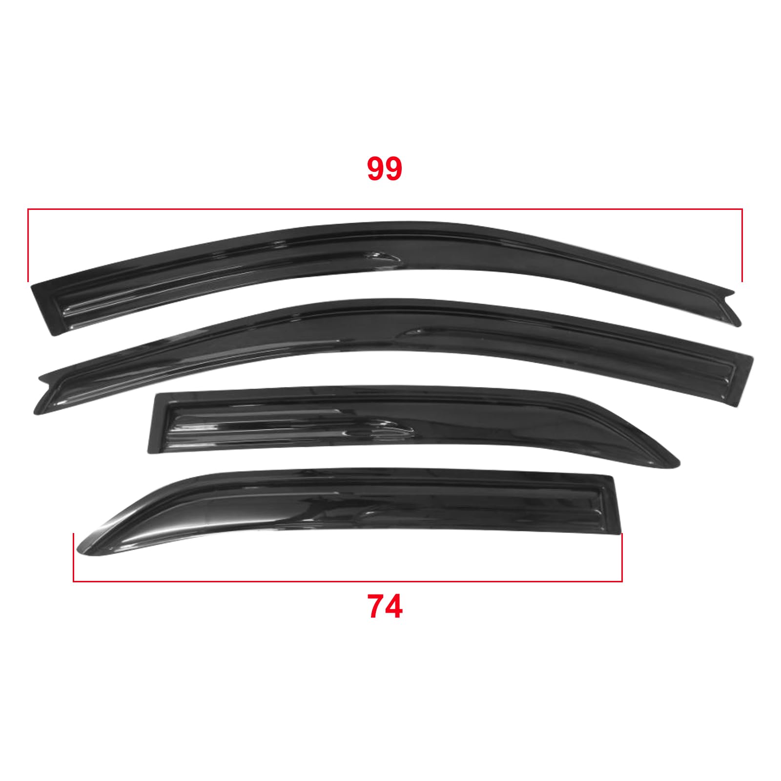 Window Visors Compatible With 2002-2007 Mitsubishi Lancer Sedan, Smoked Aero Jdm Wind Deflectors Stick On By Ikon Motorsports, 2