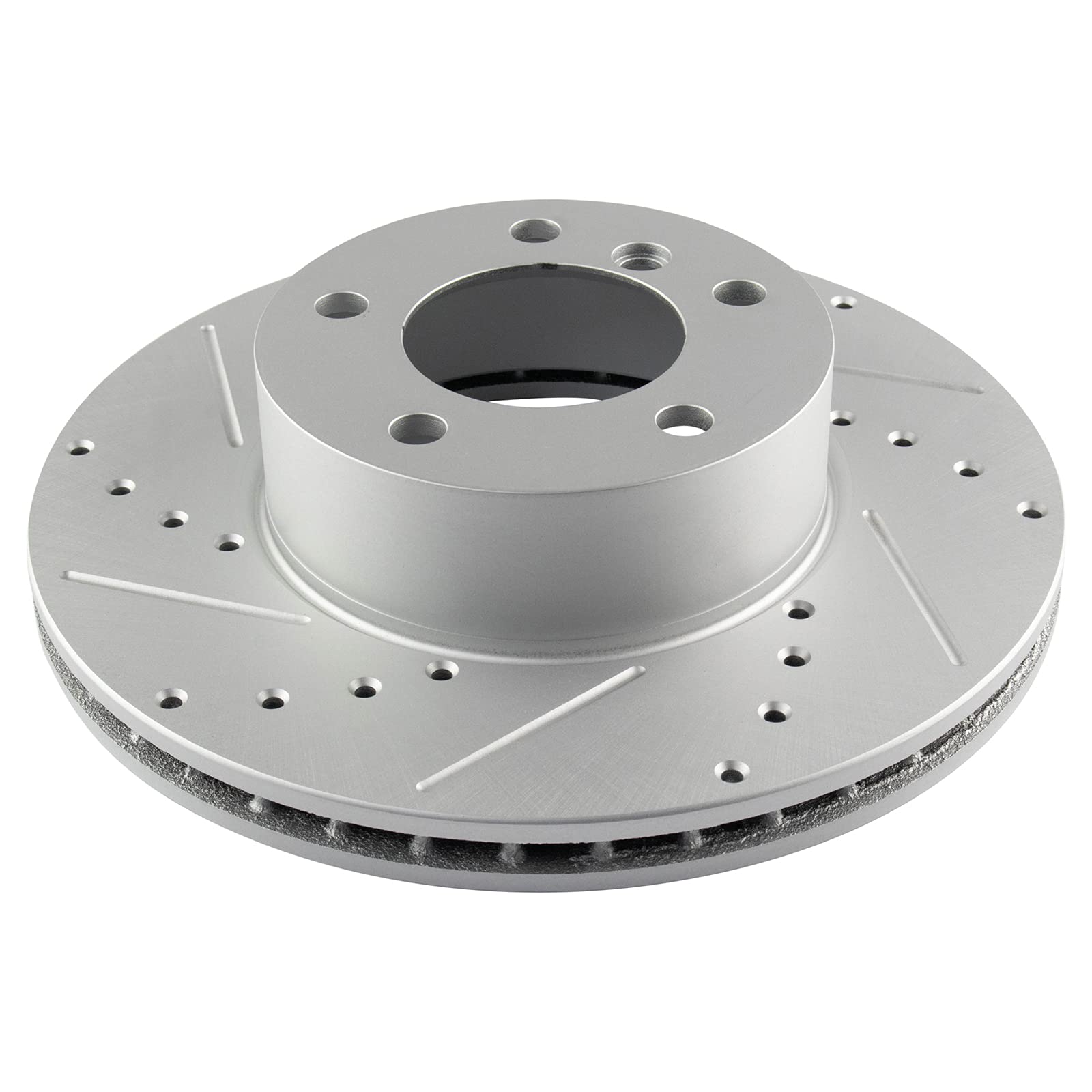 Trq Front Performance Brake Rotors Set Premium G-Coated Cross Drilled & Slotted Compatible With 2008-2013 Bmw 128I 2006 325I 325