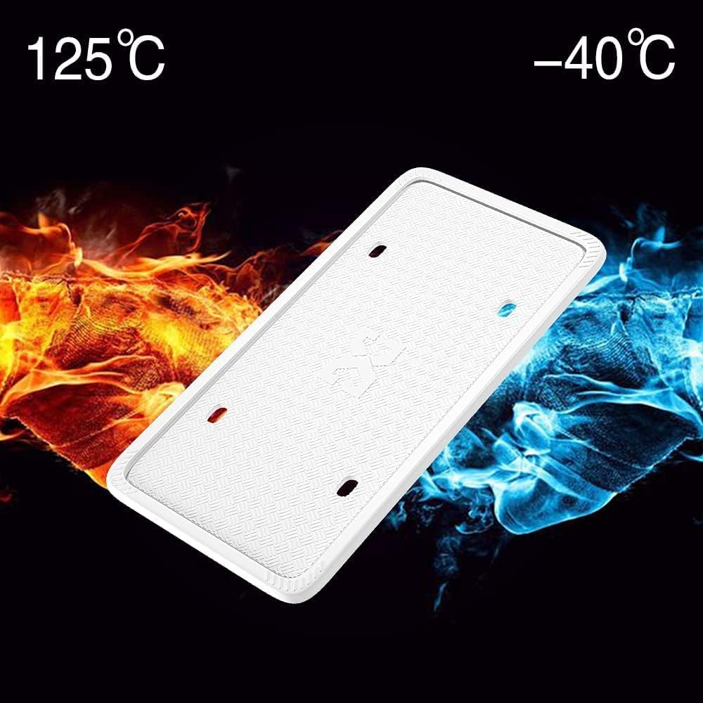 Xclpf Silicone White License Plate Frame Covers 1 Pack- Front And Back Car Plate Bracket Holders. Rust-Proof, Rattle-Proof, Weat