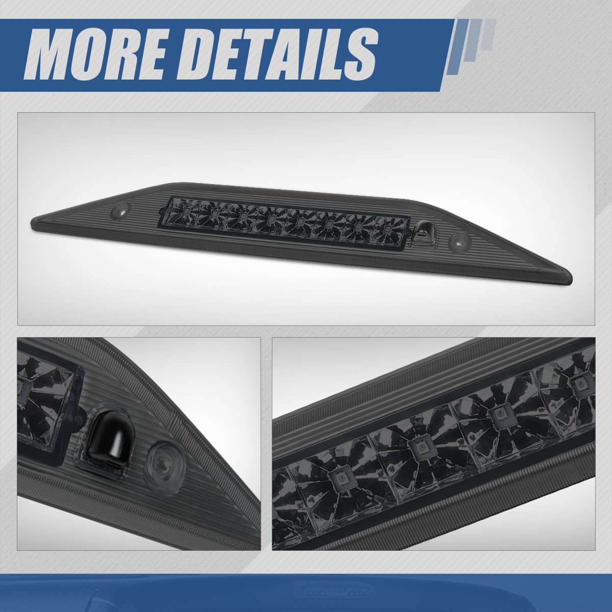 High Mount Smoked Housing Led 3Rd Tail Brake Light Stop Lamp Compatible With Ford Freestyle 05-07 / Taurus X 08-09