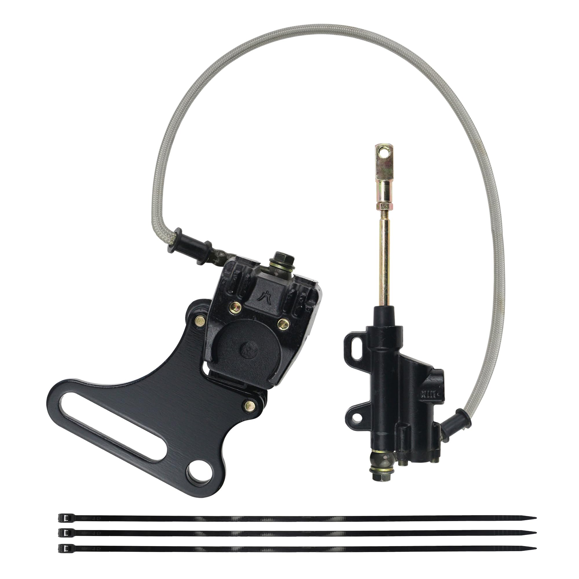 PRO BAT 15mm Rear Brake Assembly Master Cylinder Caliper Replacement for Coolster SDG SSR 107 110 125 I BK12, Black